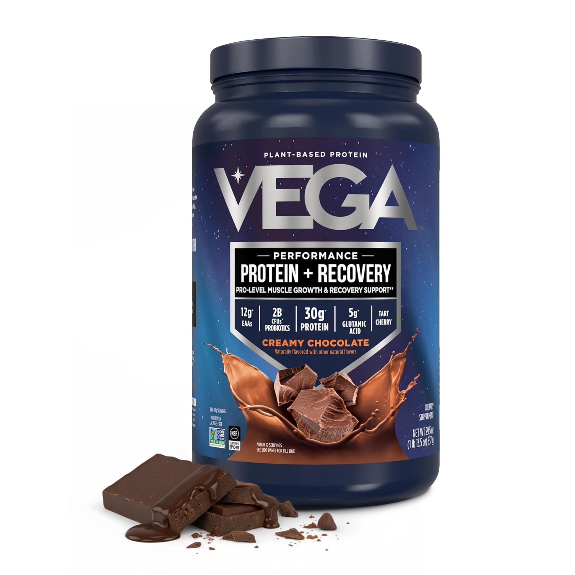 Vega Protein + Recovery Protein Powder, Chocolate, 19 Servings