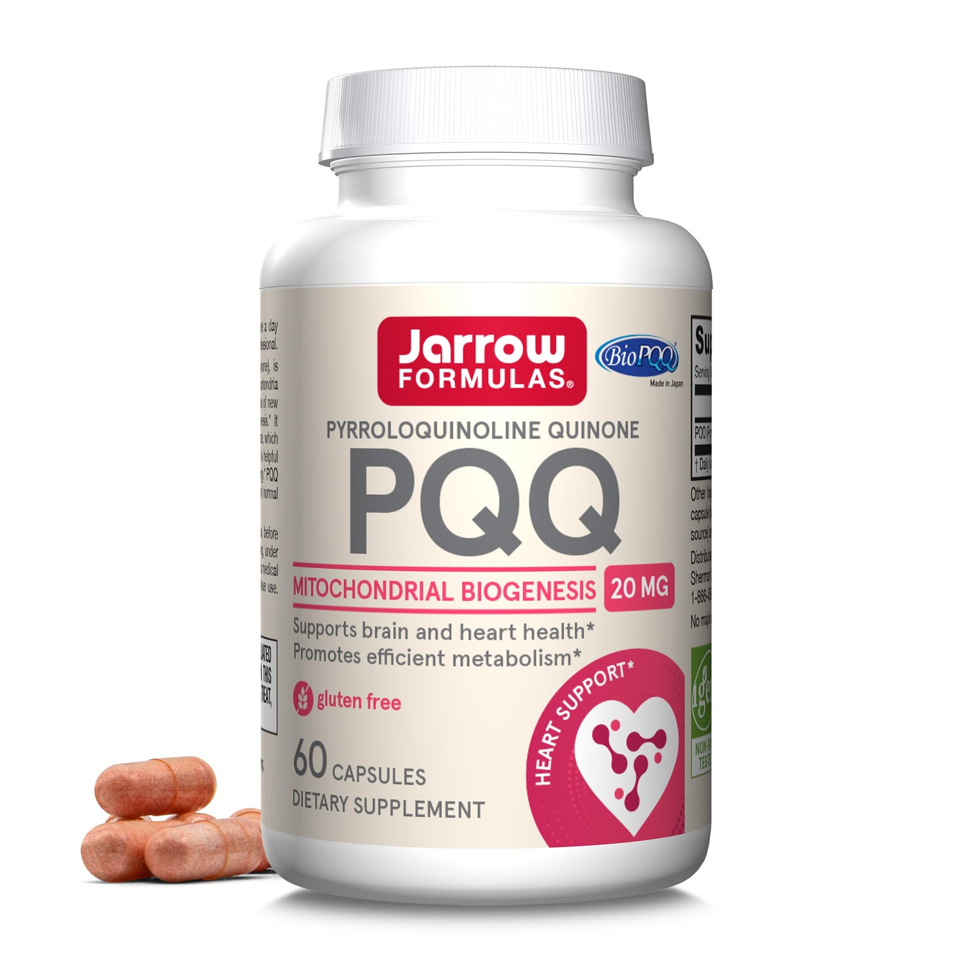 Jarrow Formulas PQQ 20 mg Capsule, 60 Veggie Capsules
