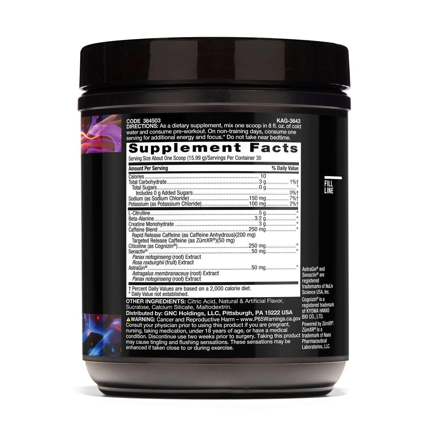 BEYOND RAW GNC LIT V2 Pre Workout Powder, 30 Servings