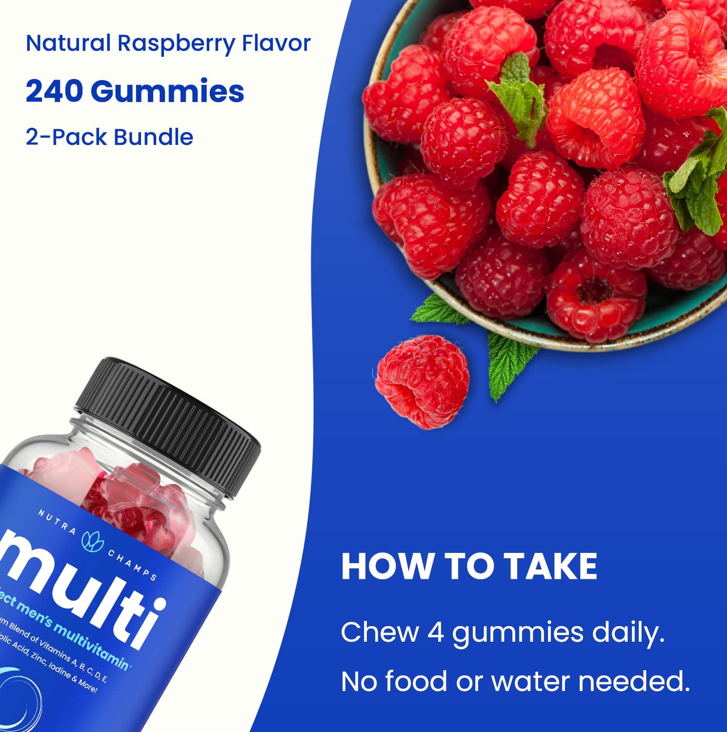 NutraChamps Multivitamin for Men Gummy 240 Count