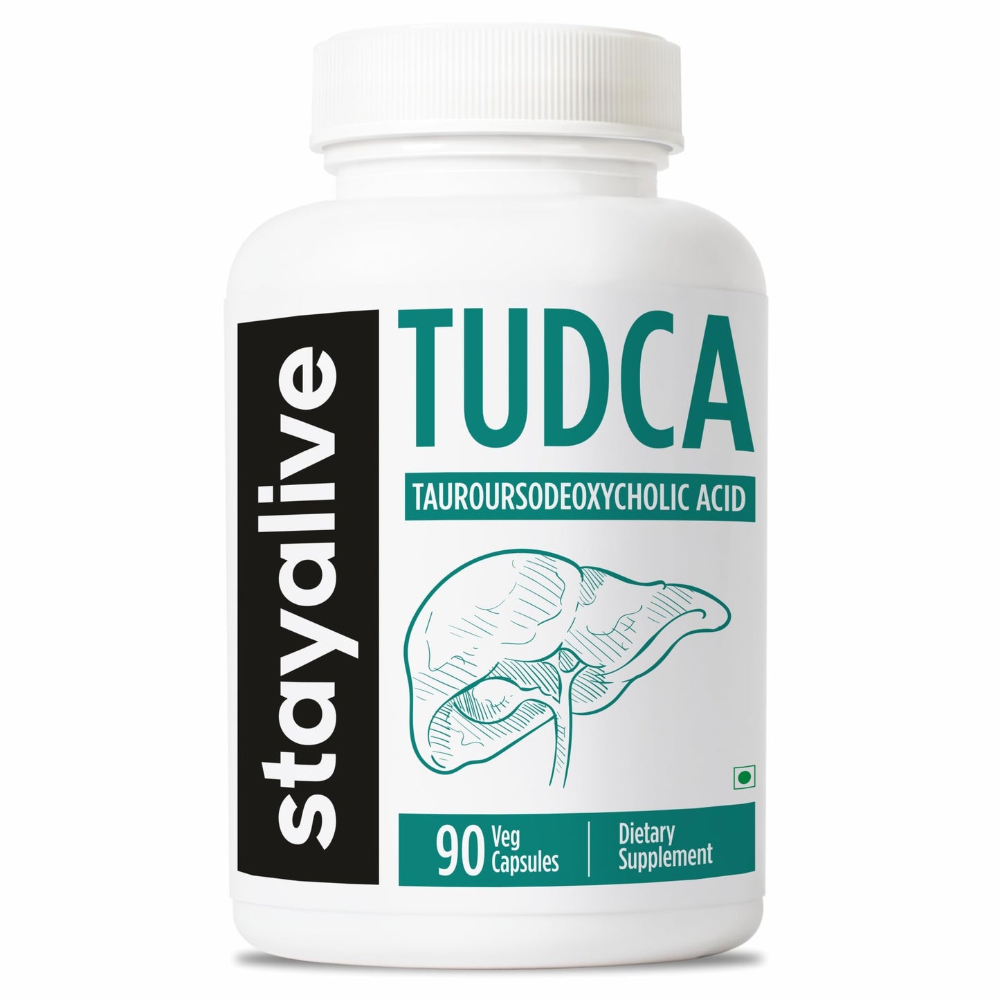STAYALIVE TUDCA Capsules 500mg Tauroursodeoxycholic Acid Bile Salts, 90 Count