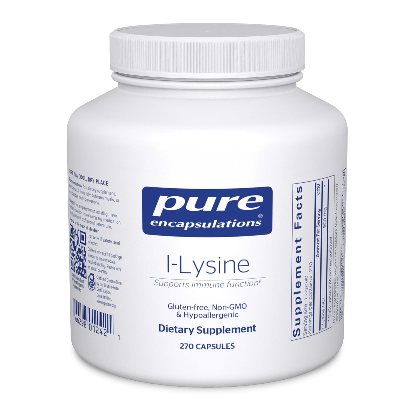 Pure Encapsulations L-Lysine Capsules 270 Capsules