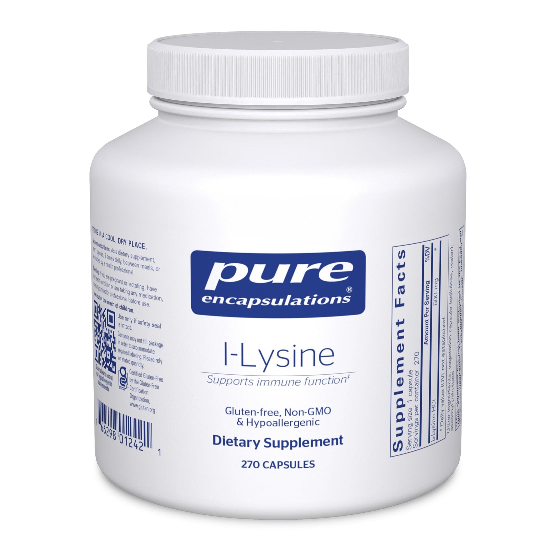 Pure Encapsulations L-Lysine Capsules 270 Capsules