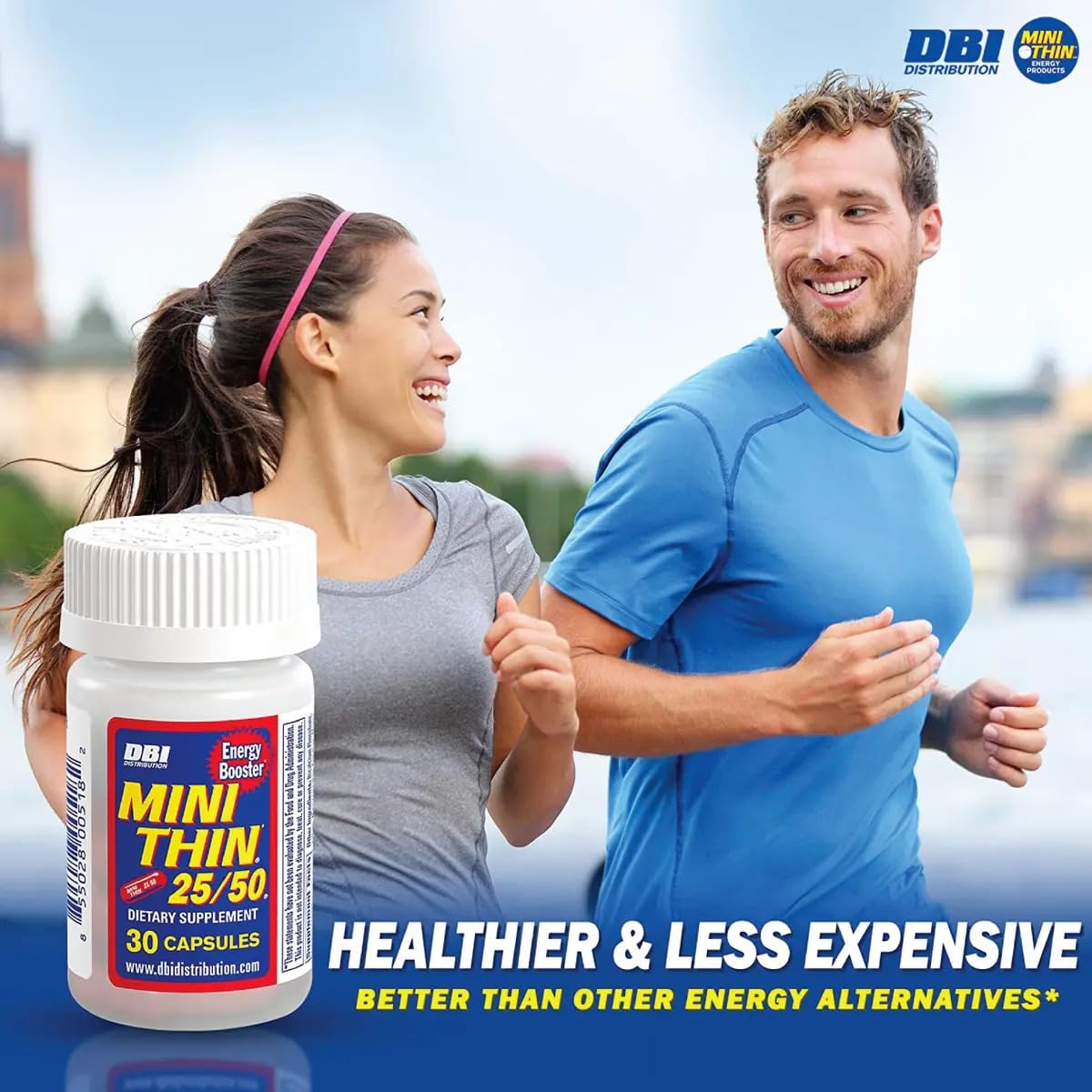 Mini Thin 25/50 Energy Capsules Formulated with Caffeine, 30 Capsules