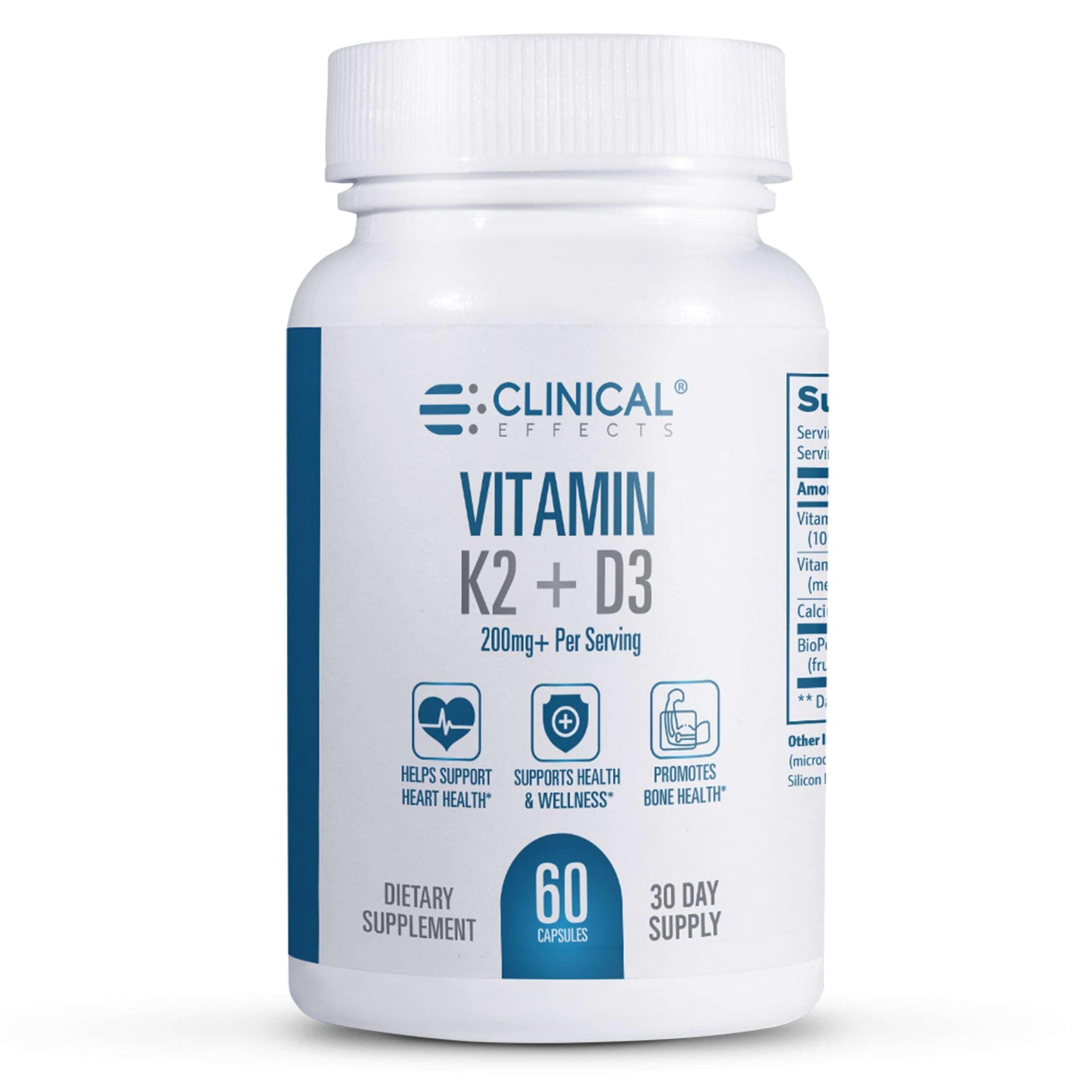 Clinical Effects Vitamin K2 + D3 Capsule, 60 Count