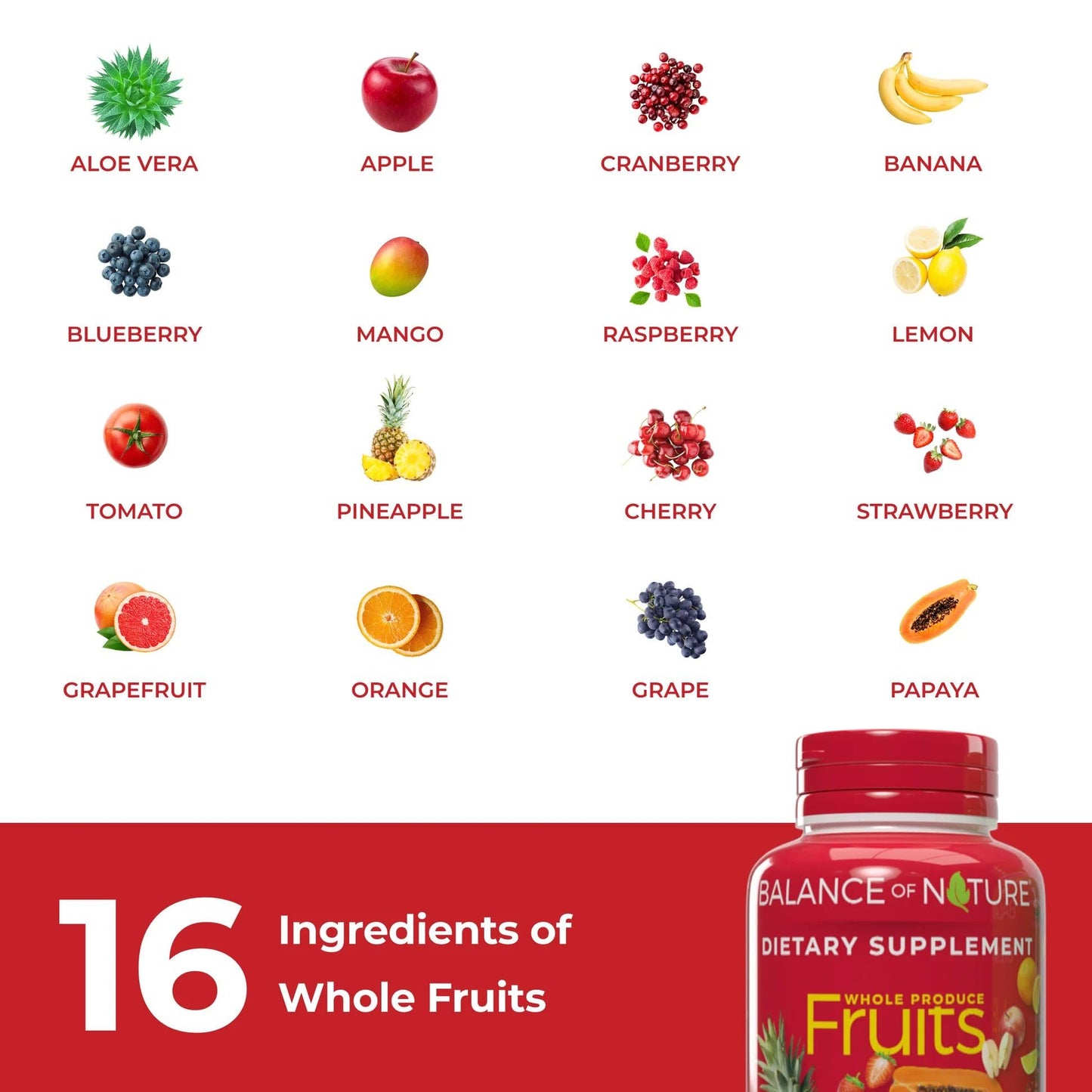 Balance of Nature Whole Fruits Supplement with Superfood Fruits Capsule 90 Count