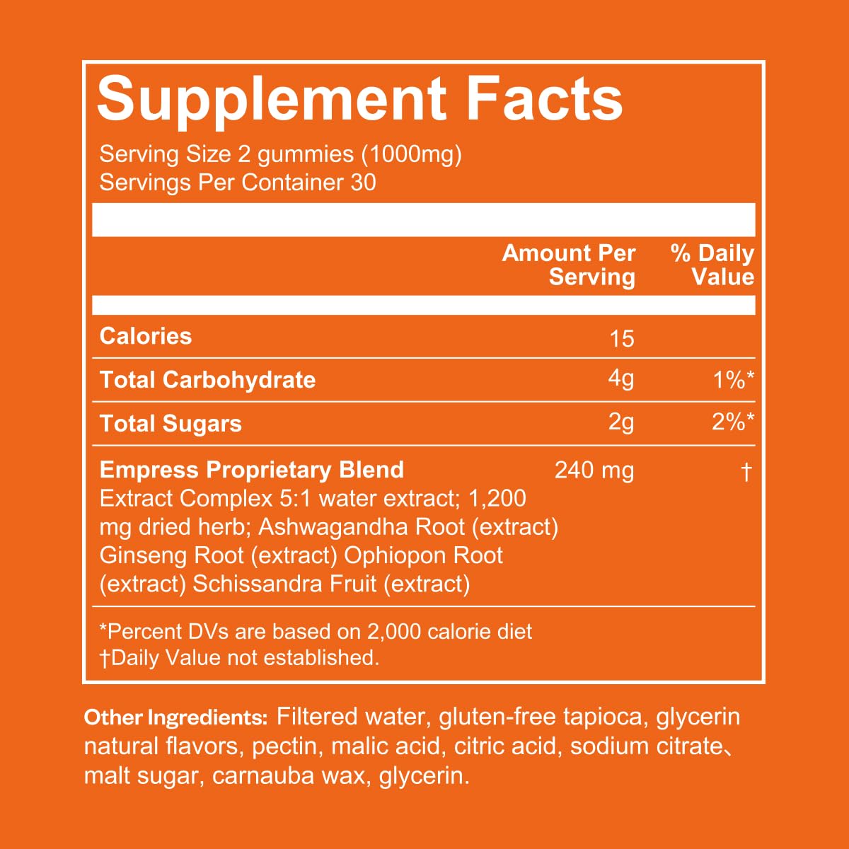 Empress TCM INC Daily Reign Ashwagandha Gummies, 60 Count