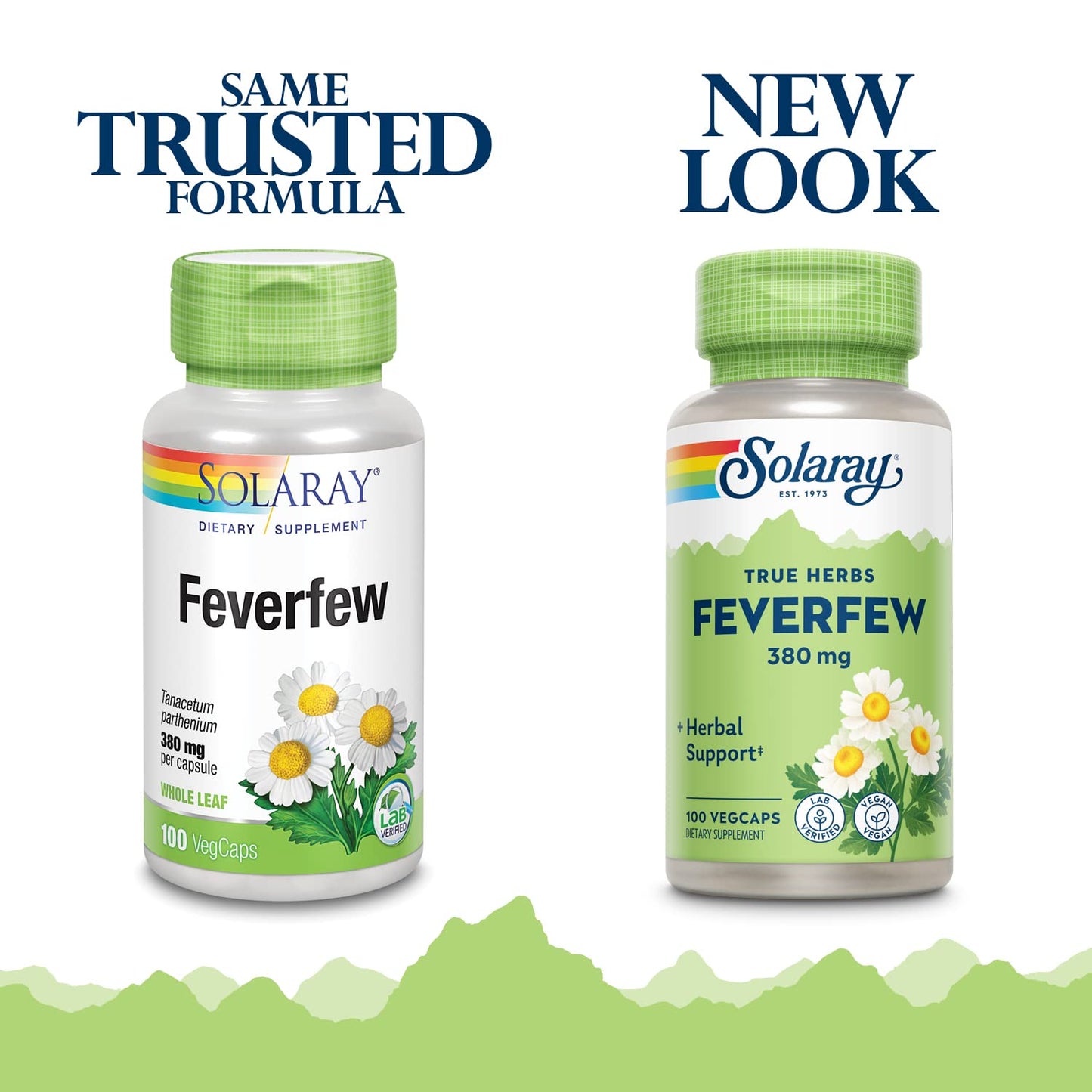 SOLARAY Feverfew Leaf 380 mg Capsules, 100 Count
