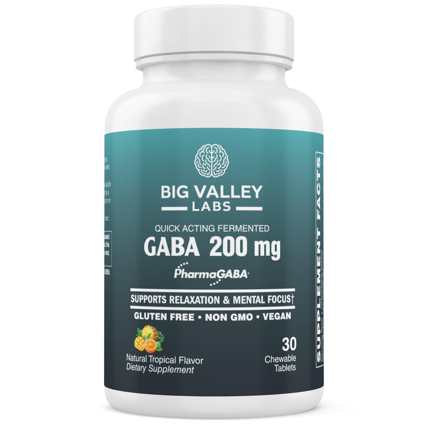 Big Valley Labs GABA 200 mg Chewable Tablets 30 Count