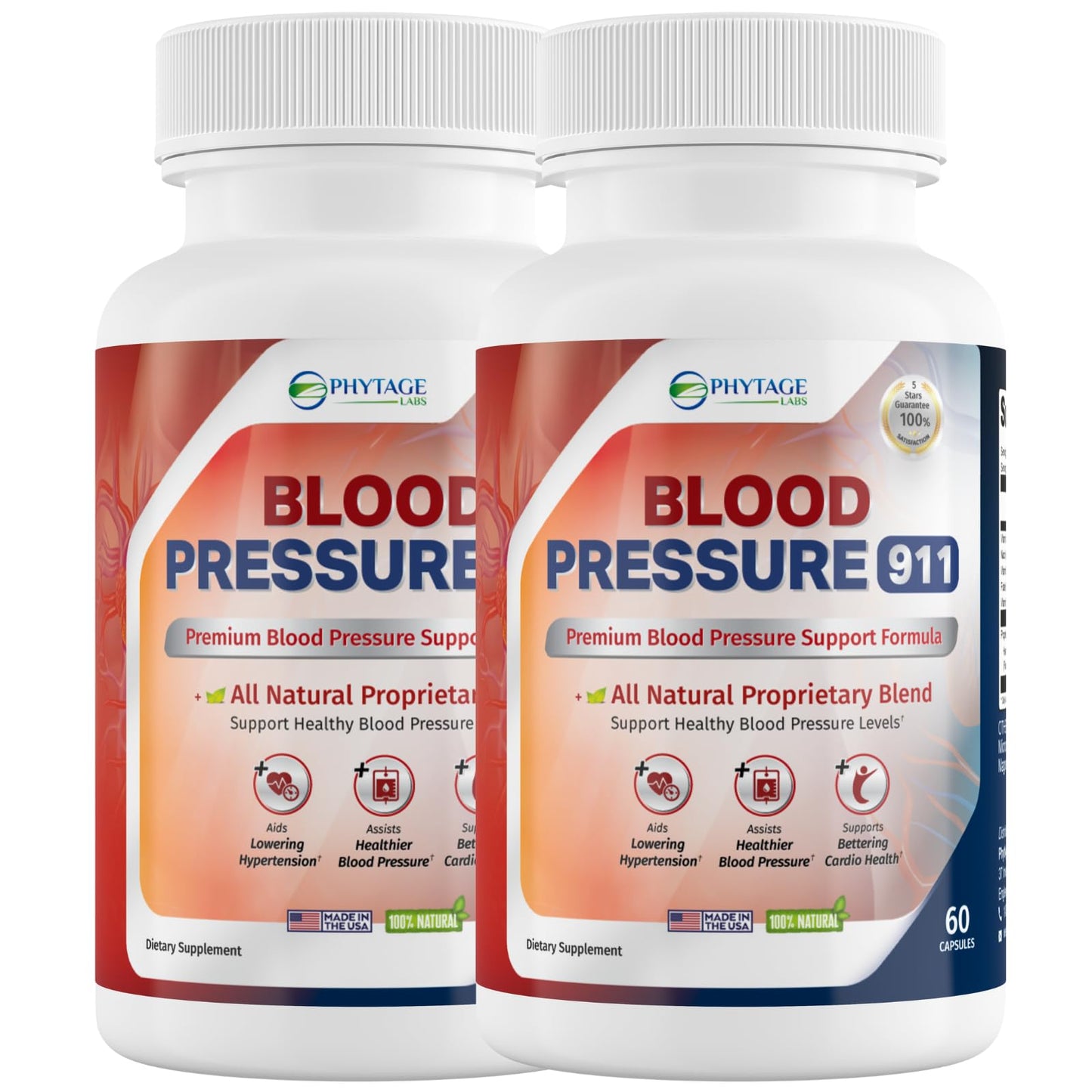 Phytage Labs Blood Pressure 911 Premium Supplement BP Support Capsule, 60 Capsules