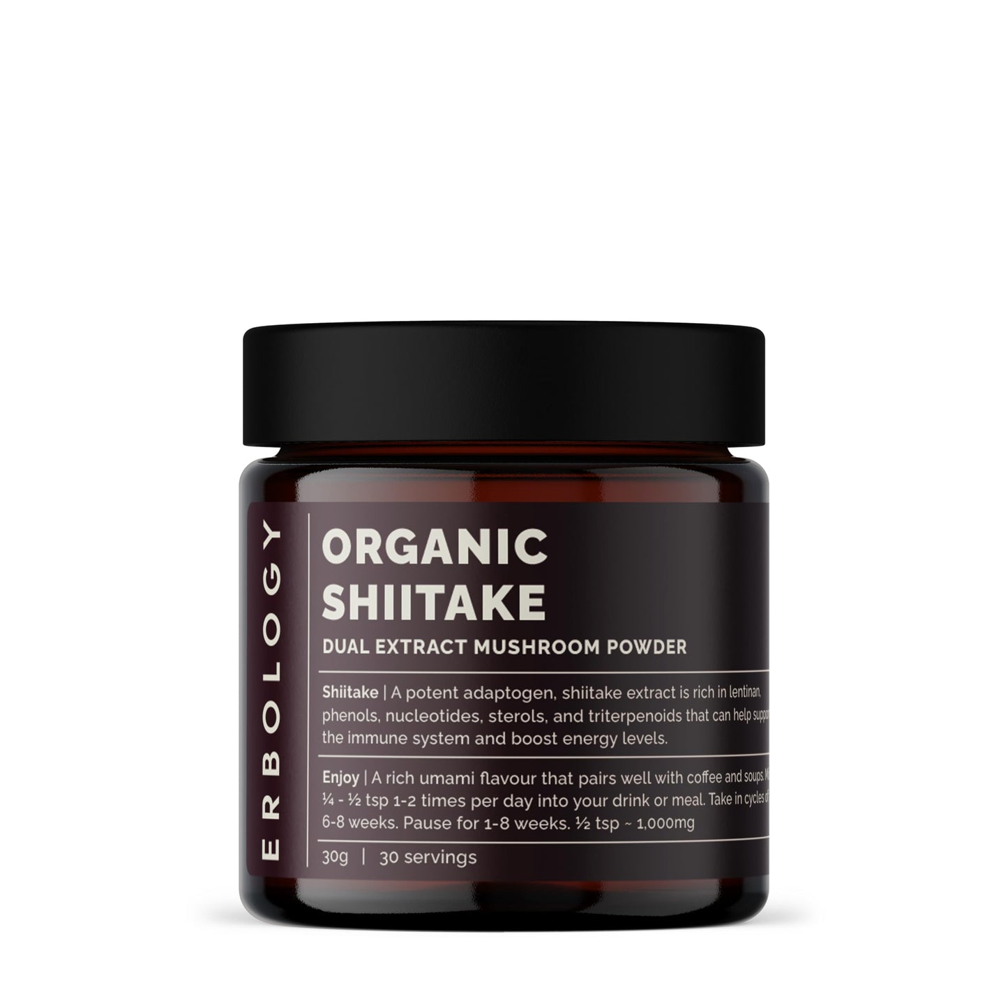Erbology Organic Shiitake Dual Extract Powder 1 Ounce