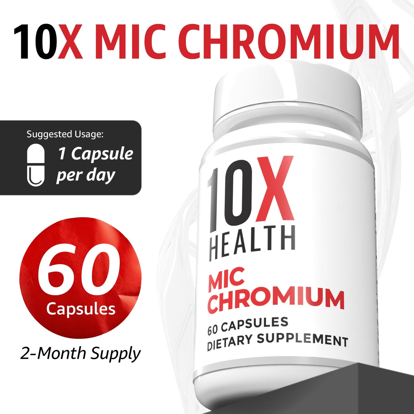 10X Health System MIC Chromium Supplements Capsules 60 Count