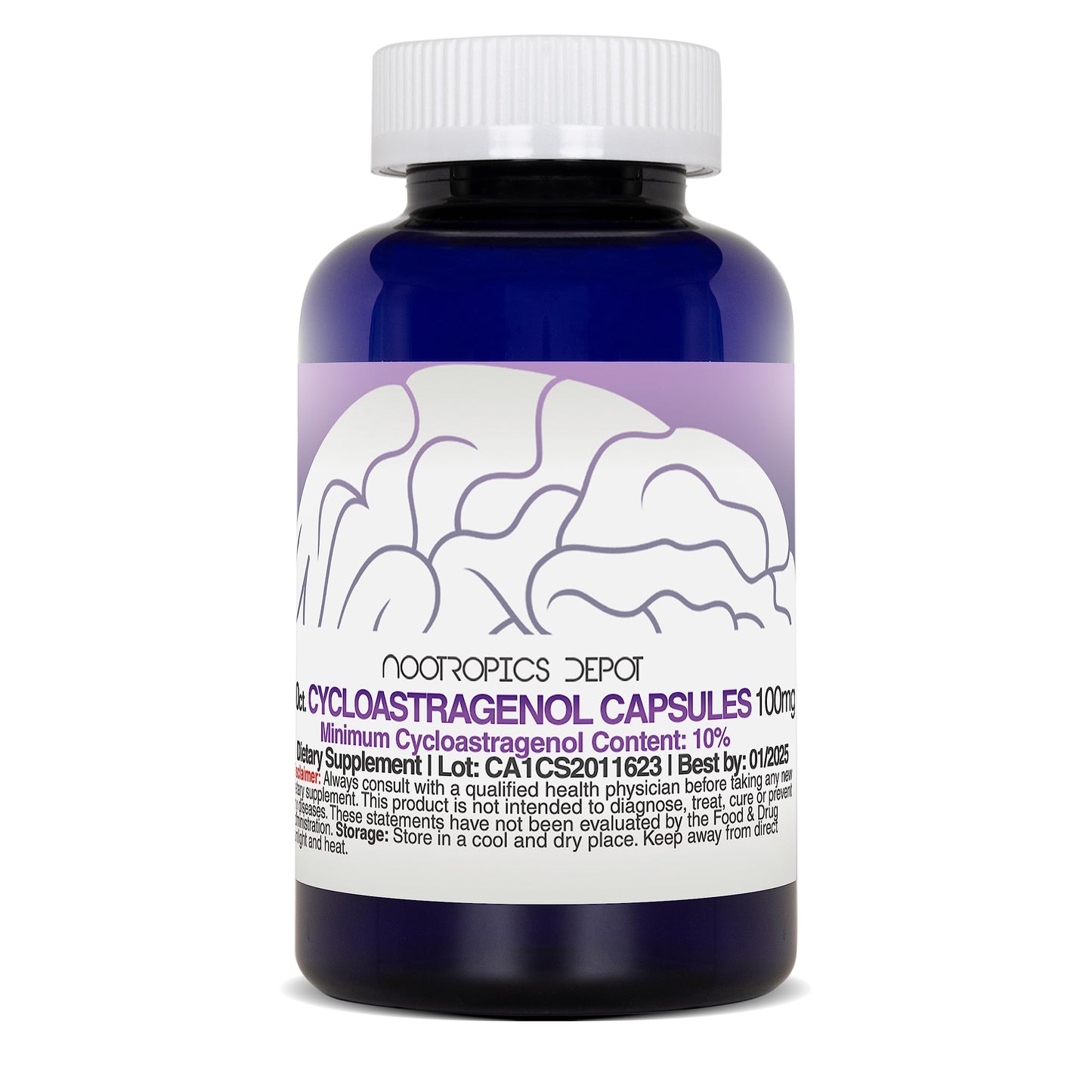 Nootropics Depot Cycloastragenol 10% 100mg Capsules, 30 Count