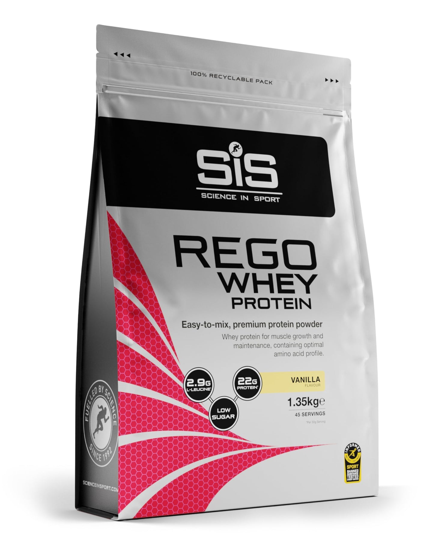 Science in Sport REGO Whey Protein Powder, 47 oz