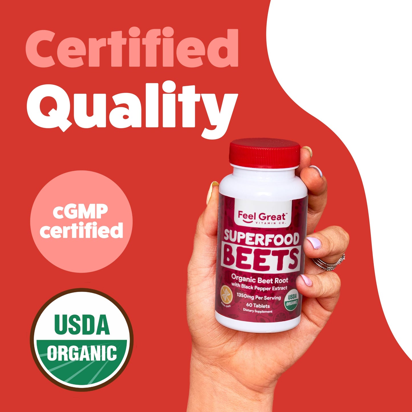 The Feel Great Vitamin Company Organic Beet Root Powder 60 Count