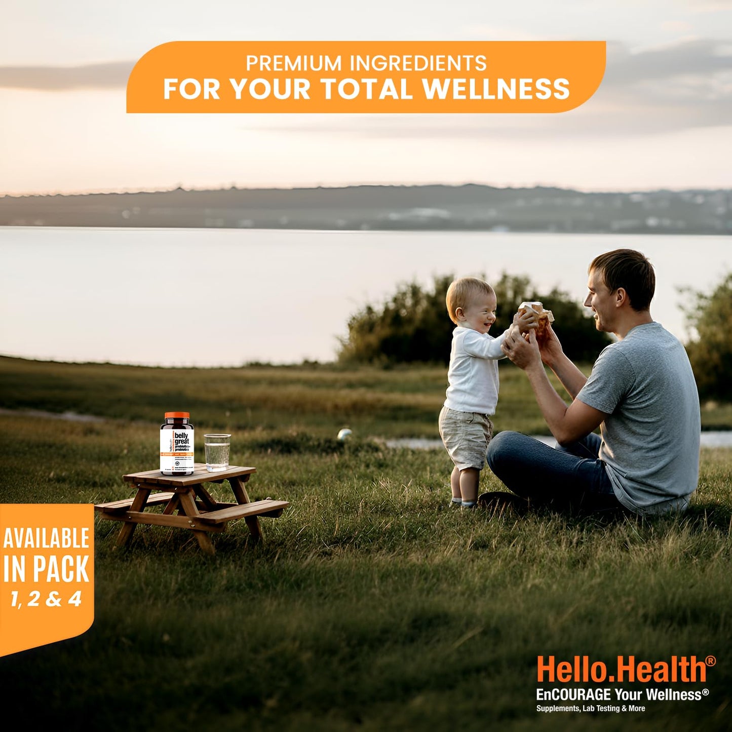 HELLO HEALTH Daily Probiotic for Women, Men + Kids Capsule 60 Count