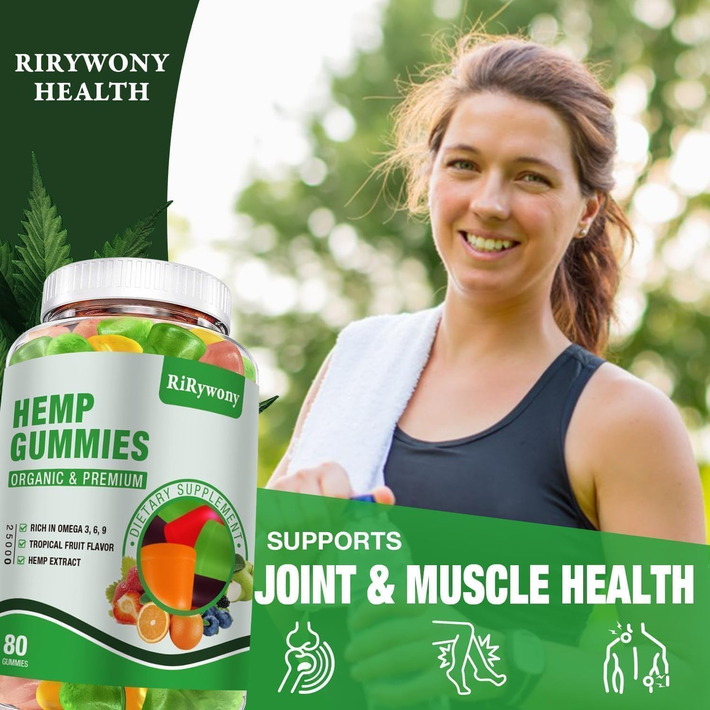 RiRywony Health Hemp Gummies 160 Count