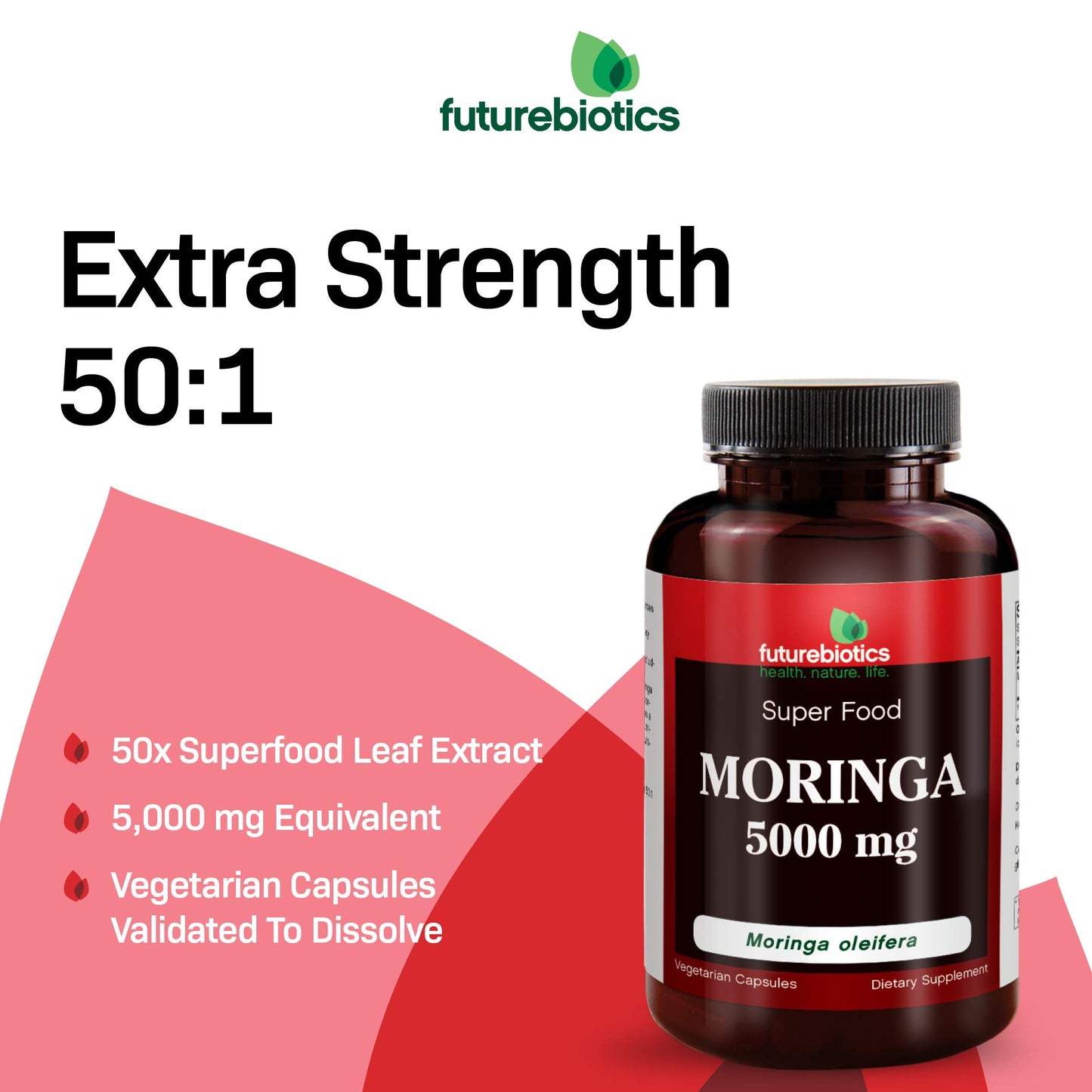 Futurebiotics Moringa 5000 mg Capsules, 60 Count