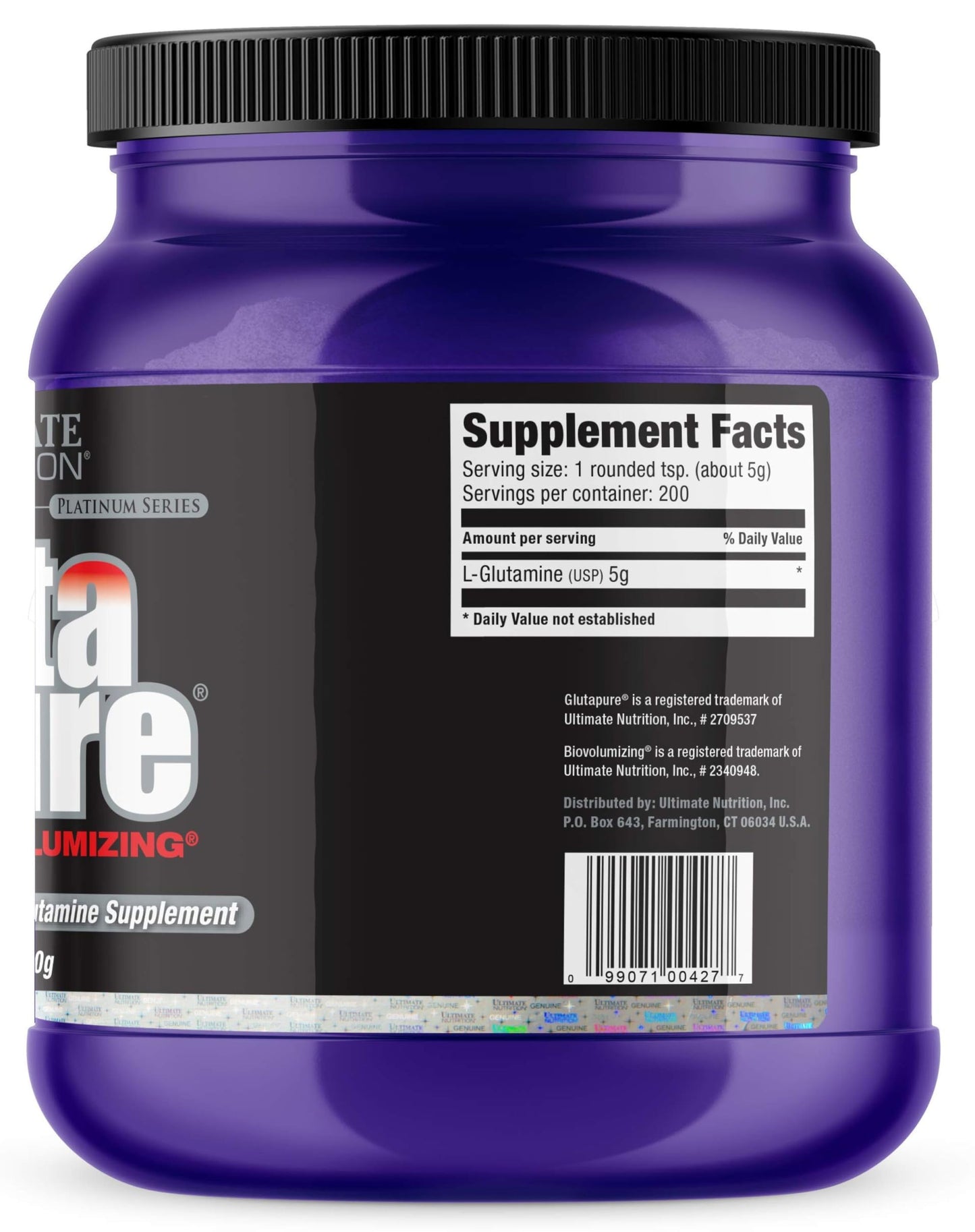 Ultimate Nutrition Glutapure 5000mg Biovolumizing L-Glutamine, Amino Acid Powder for Immune Function - Powder 2.2 lb