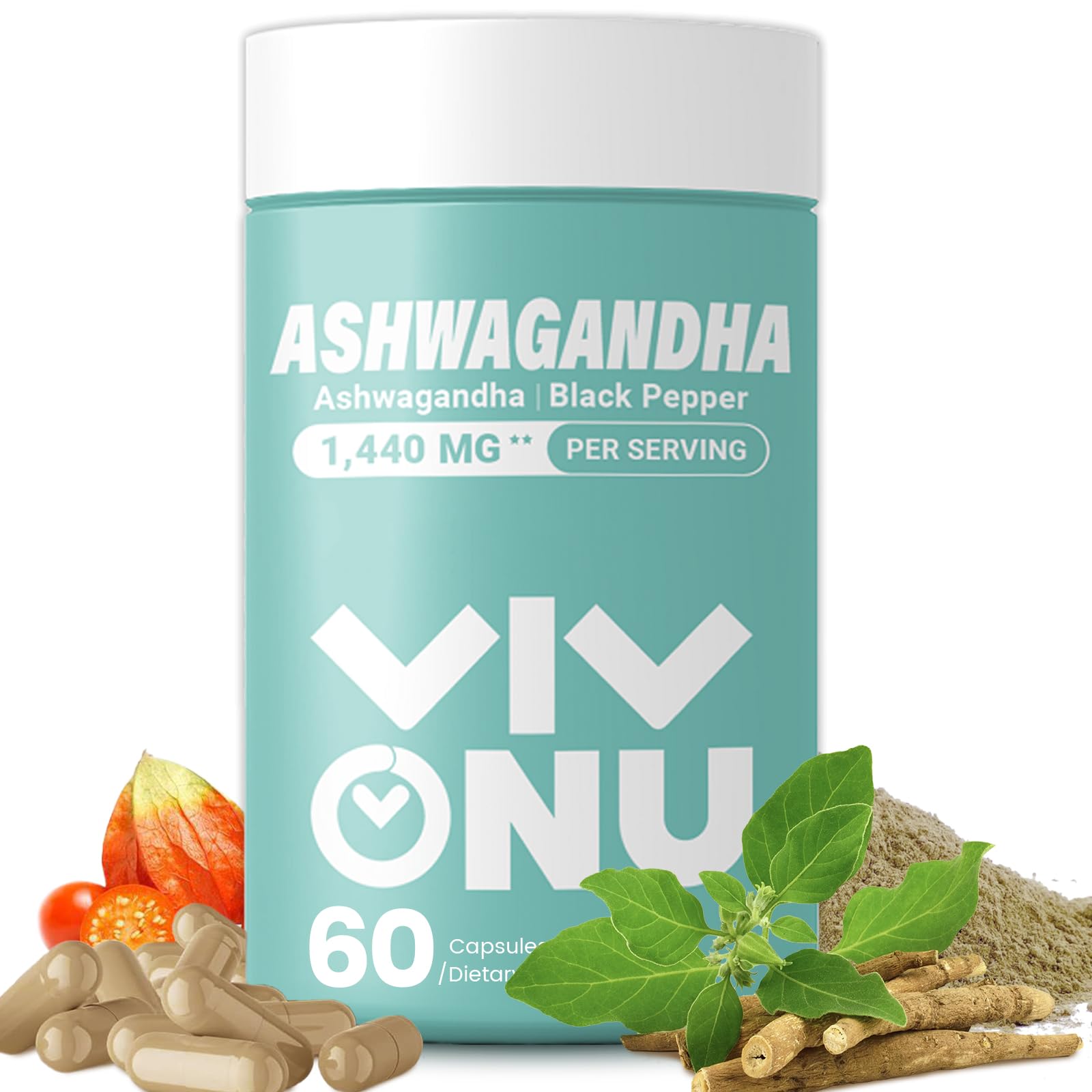 VivoNu Ashwagandha Capsules, 60 Capsules