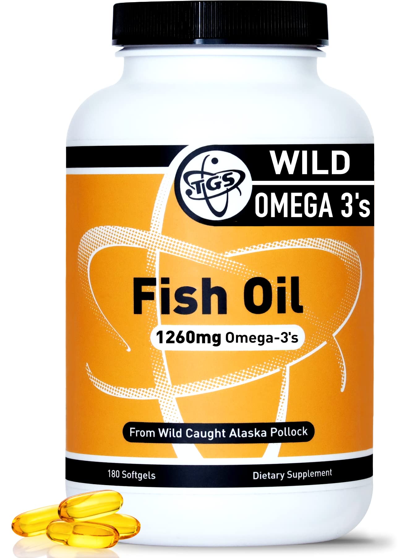 TGS Nutrition Omega 3 Fish Oil Supplement Extra Strength Capsules 180