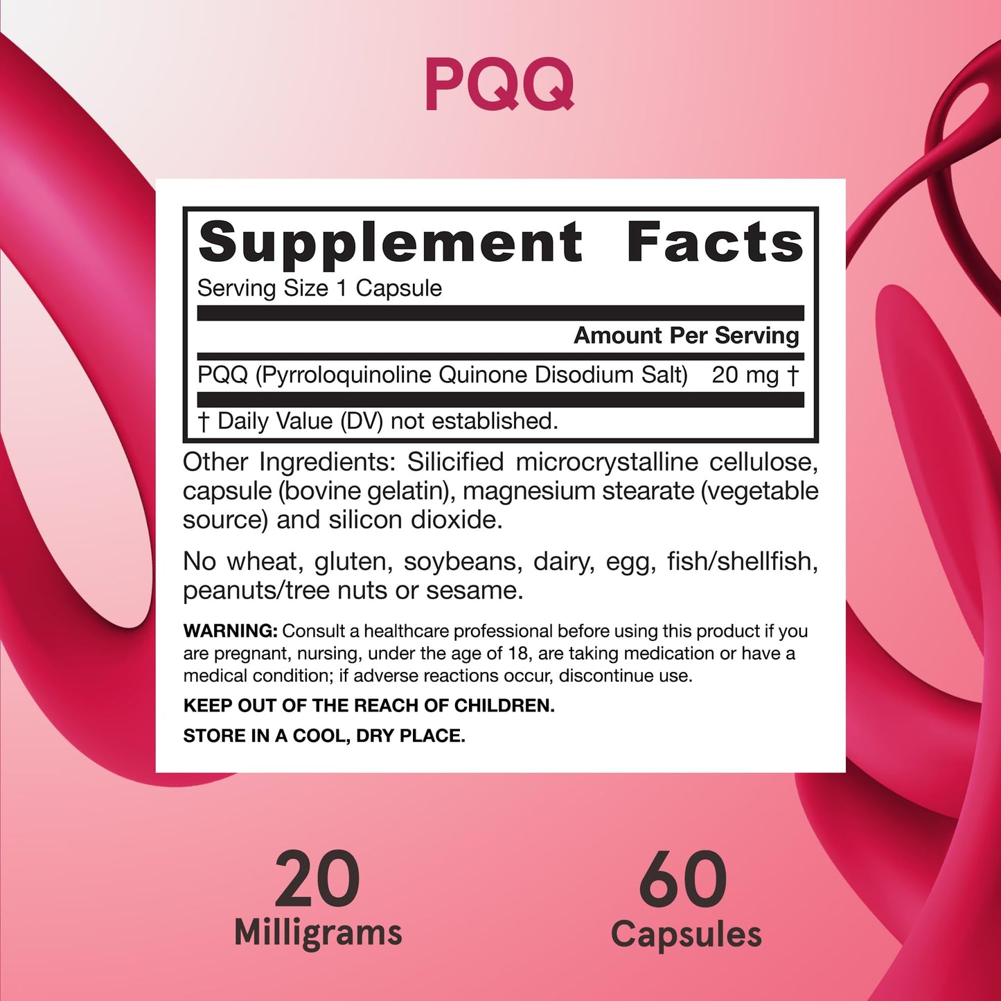 Jarrow Formulas PQQ 20 mg Capsule, 60 Veggie Capsules