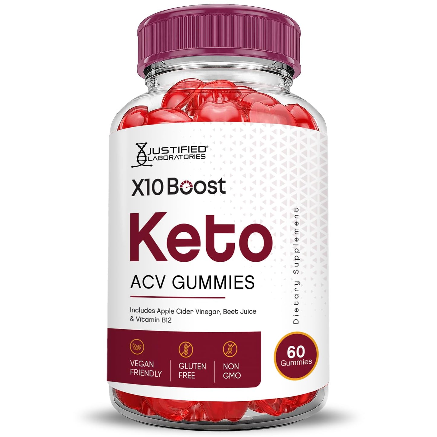 Justified Laboratories X10 Boost Keto ACV Gummies 120 Gummies