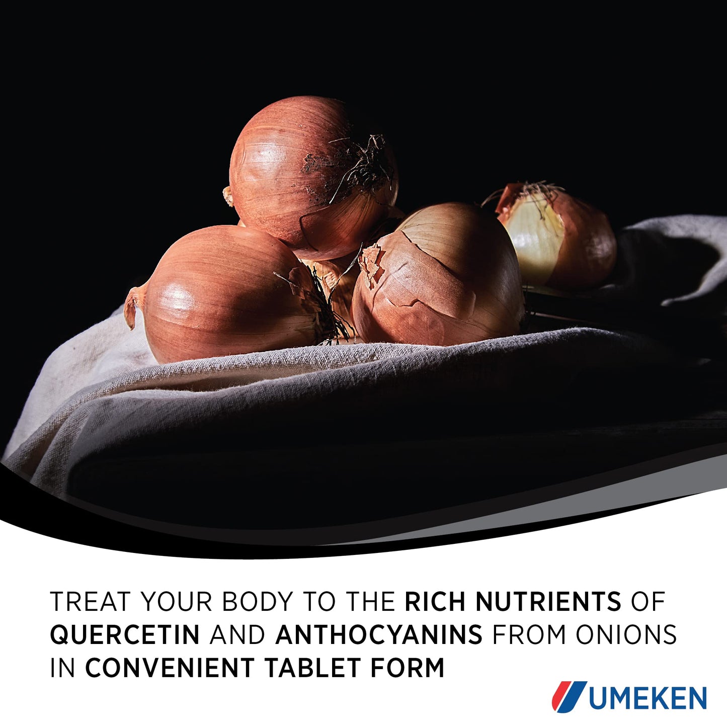 Umeken Black Onion Fermented Concentrate with Quercetin, Antioxidant, Dietary Supplement, 1333 Tablets