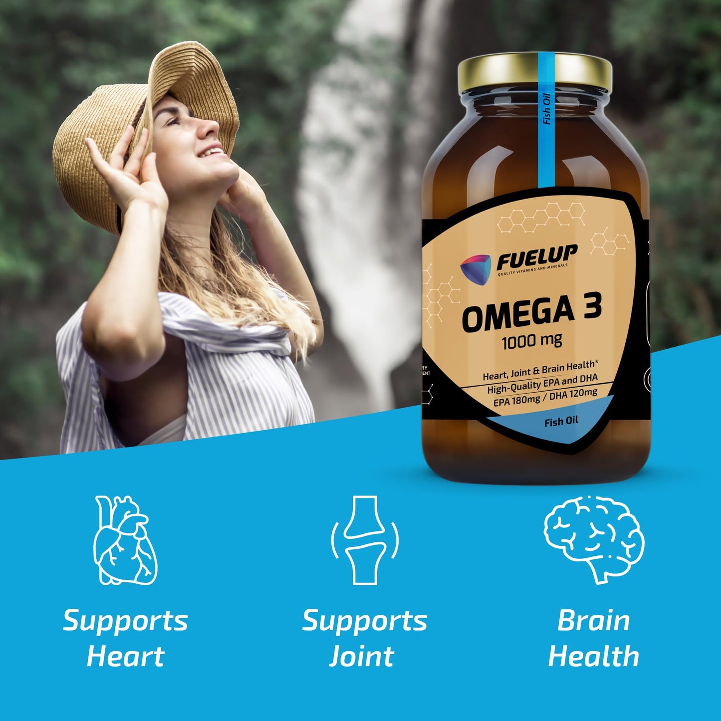 Fuelup Omega 3 (TG) 1000 mg Softgels, 180 Softgels