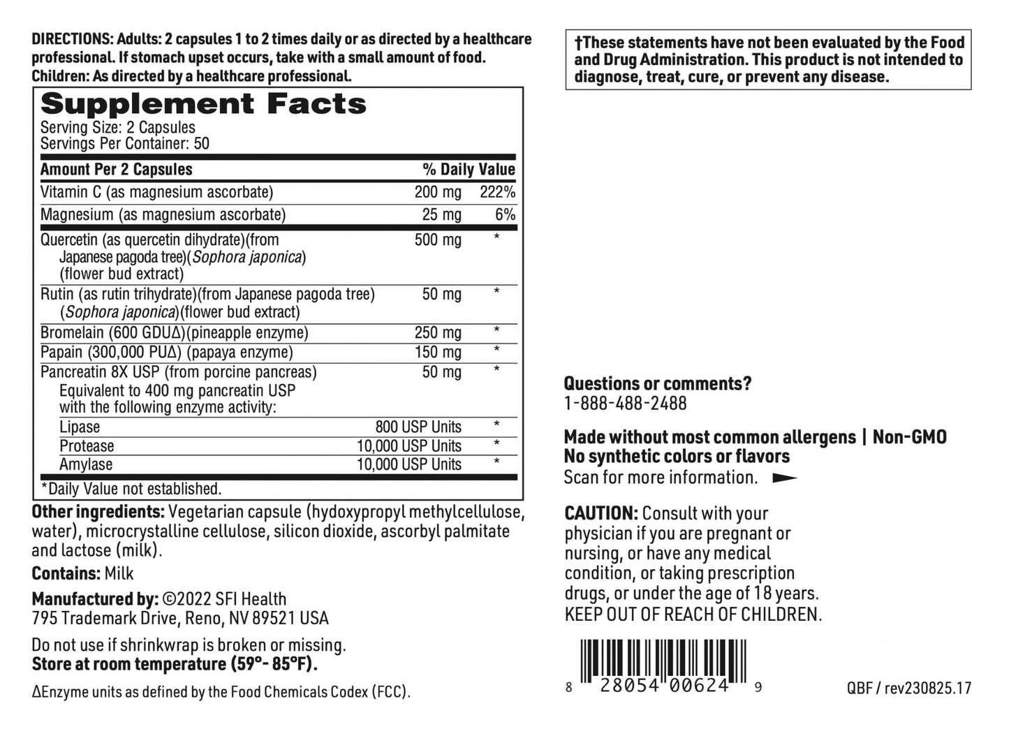 SFI Health Quercetin-Bromelain Forte Capsules 100 Count