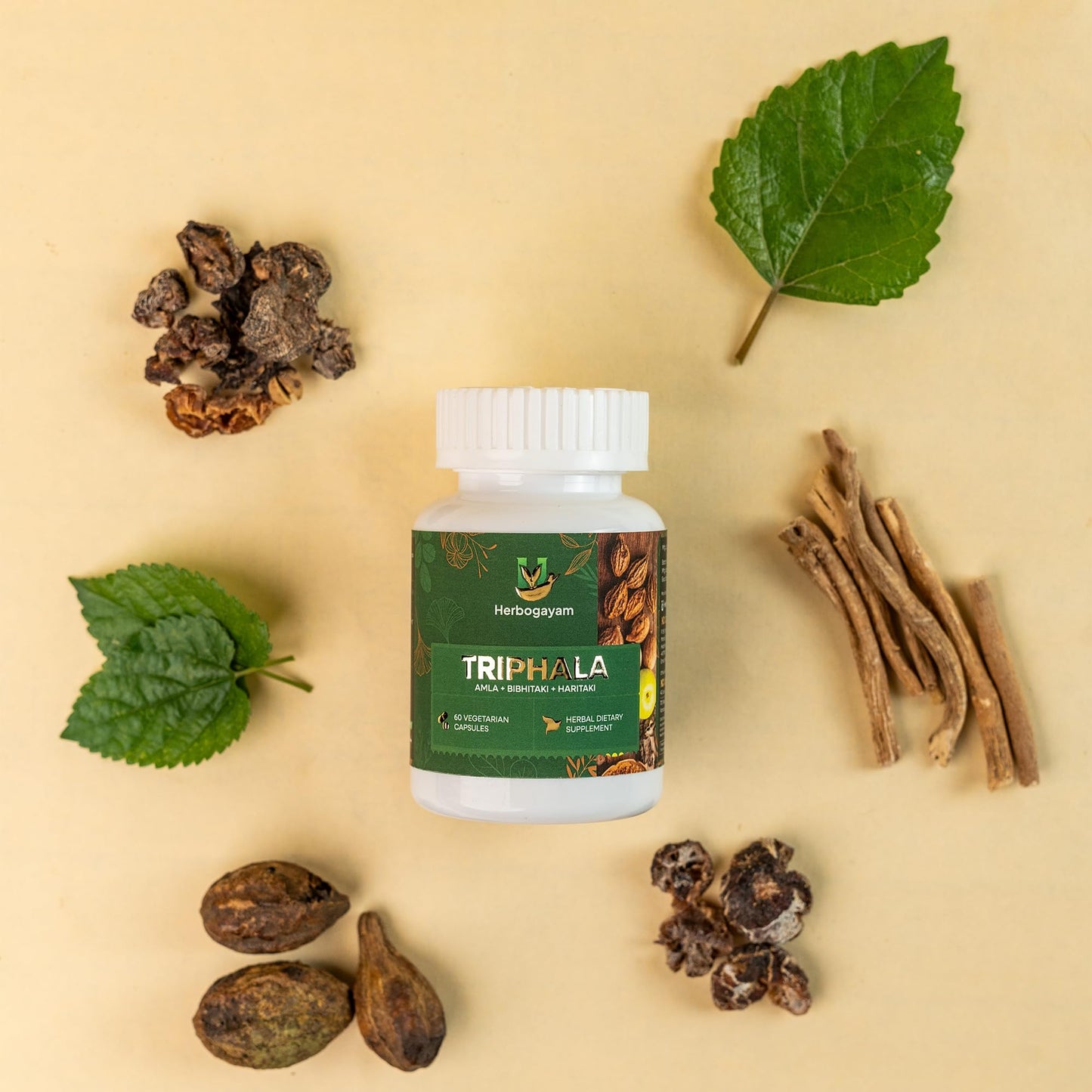 Herbogayam Triphala 500 mg Capsules, 60 Count