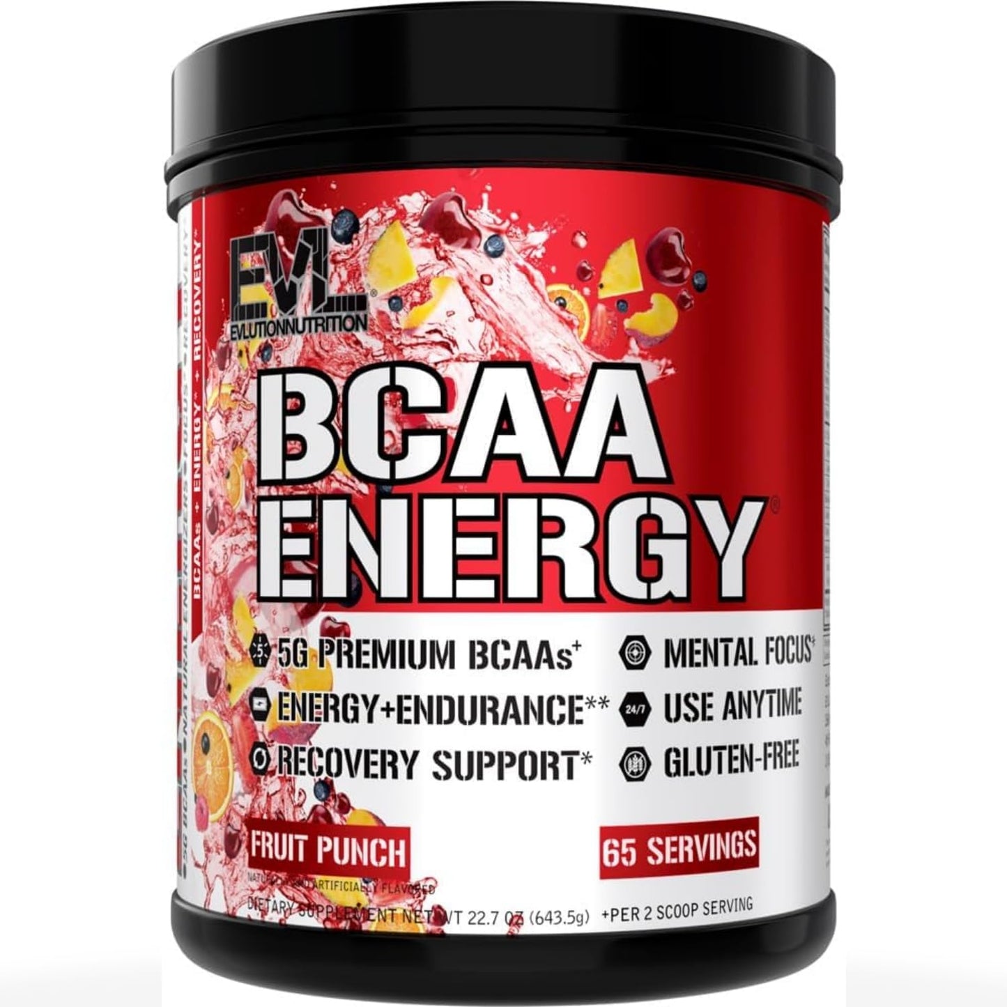 Evlution EVL BCAAs Amino Acids Powder, 65 Servings