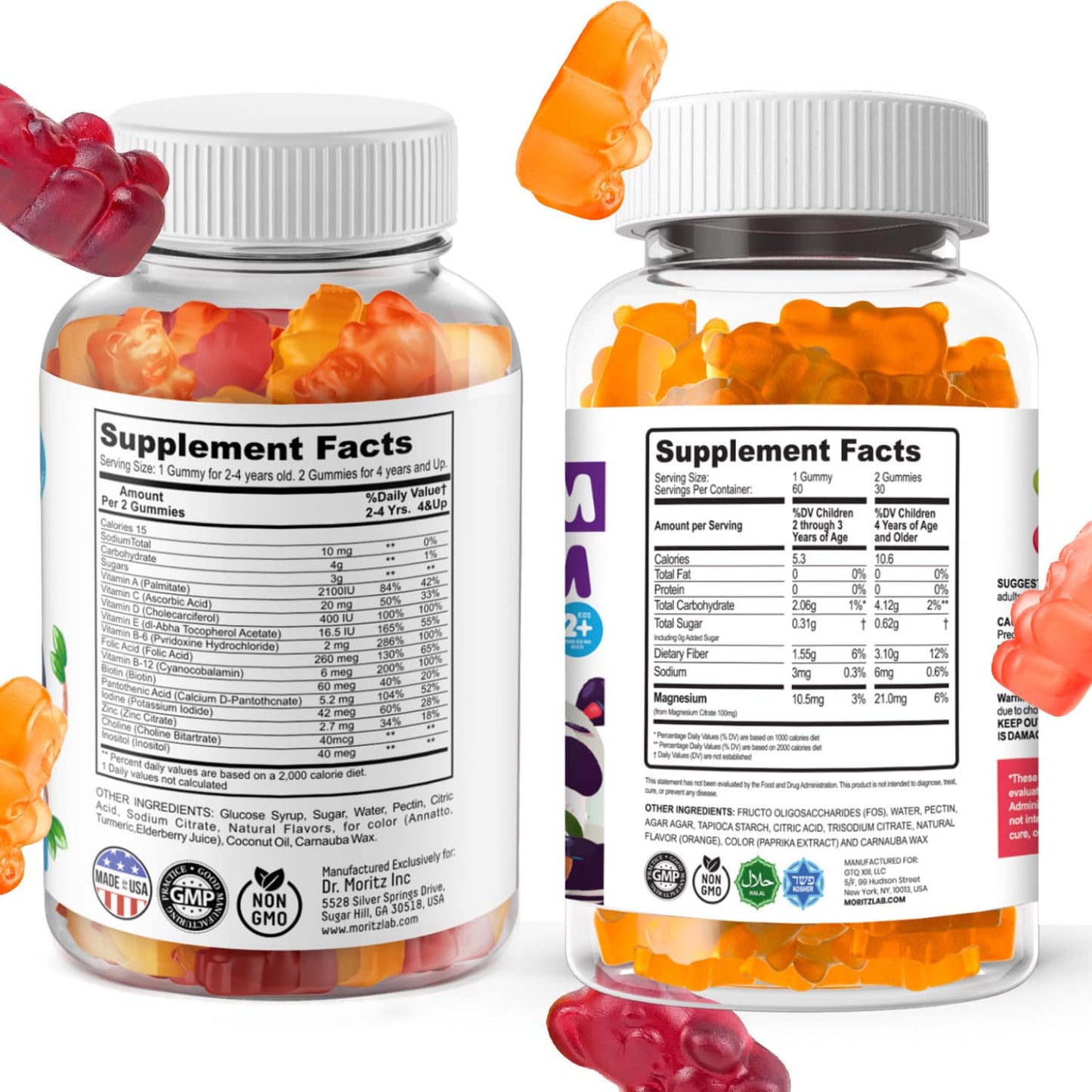 DR. MORITZ Kids Magnesium & Multivitamin Gummies, 240 Count