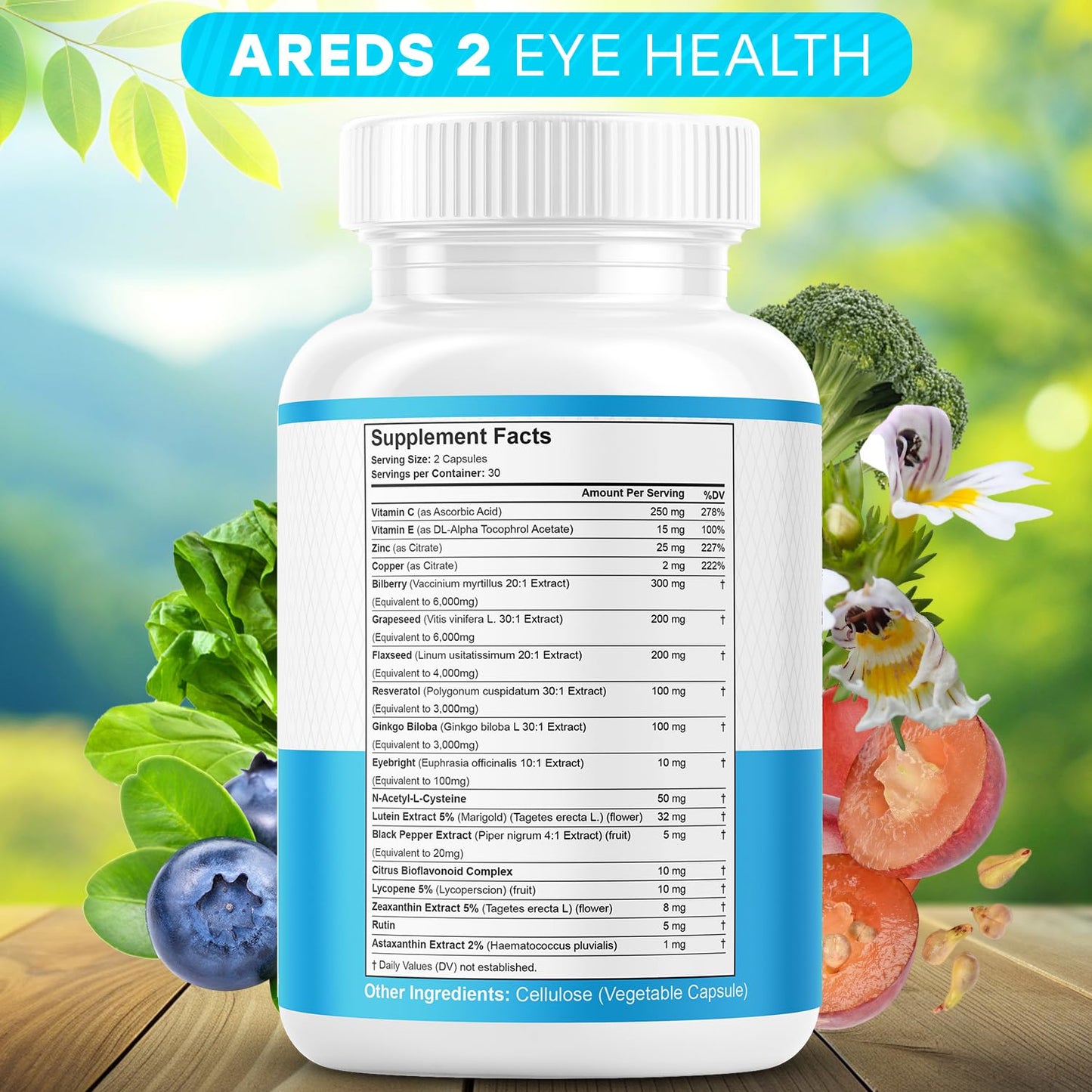 JB Wellness Co AREDS 2 Eye Vitamin & Mineral Supplement Capsule 180 Count
