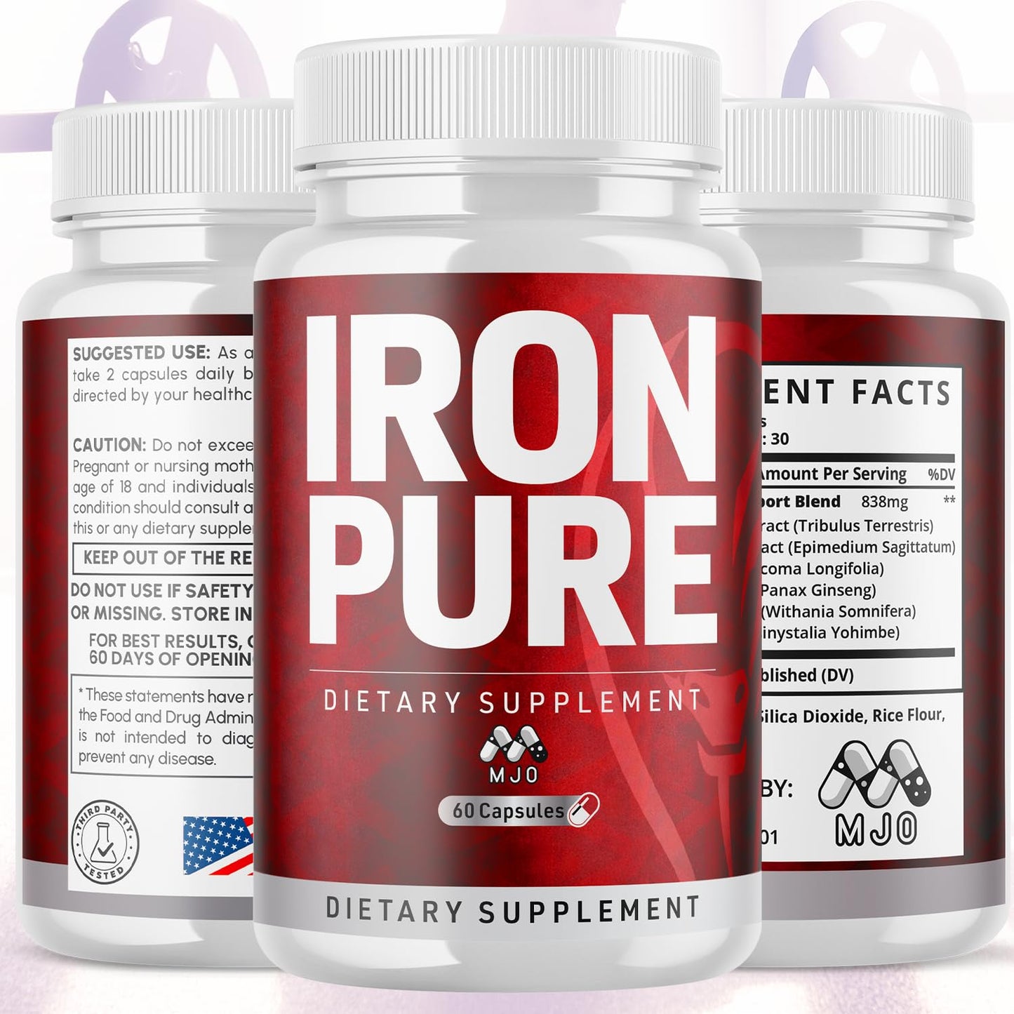 MJO Iron Pure Capsules, 180 Capsules