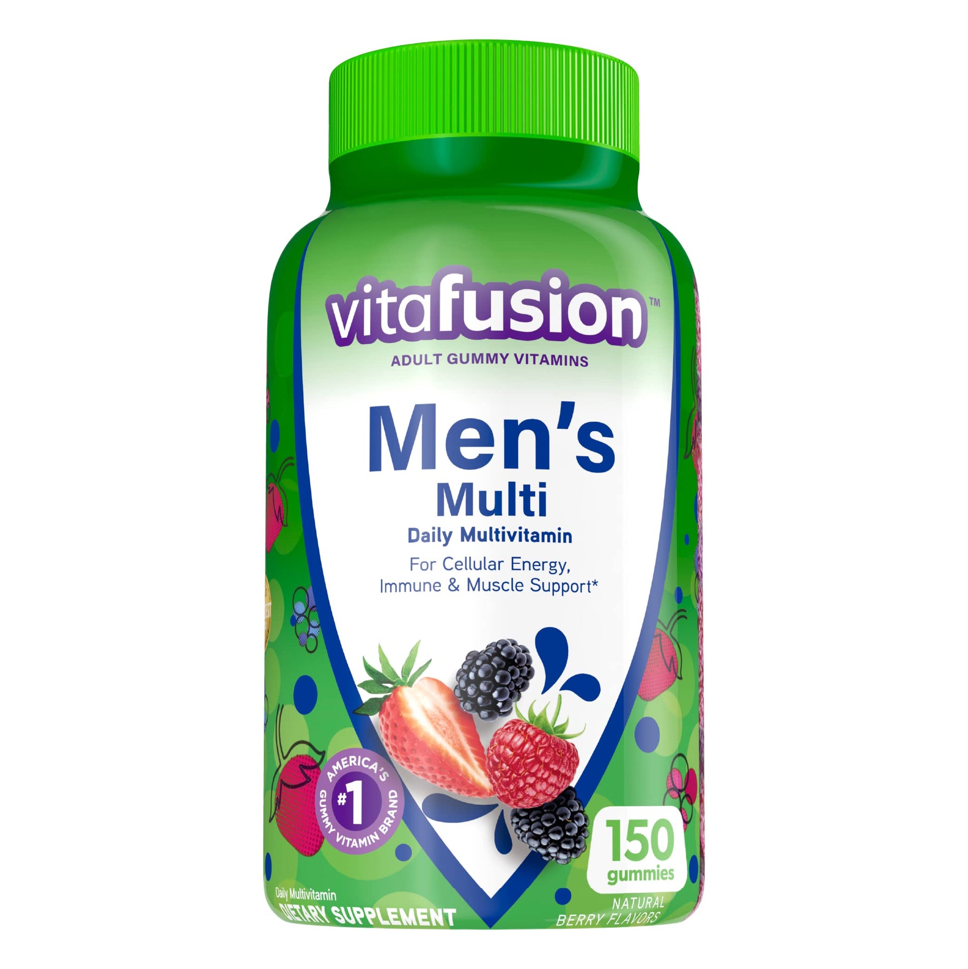 Vitafusion Gummy Vitamins for Men, Berry Flavored Daily Multivitamins for Men, Tablets, 150