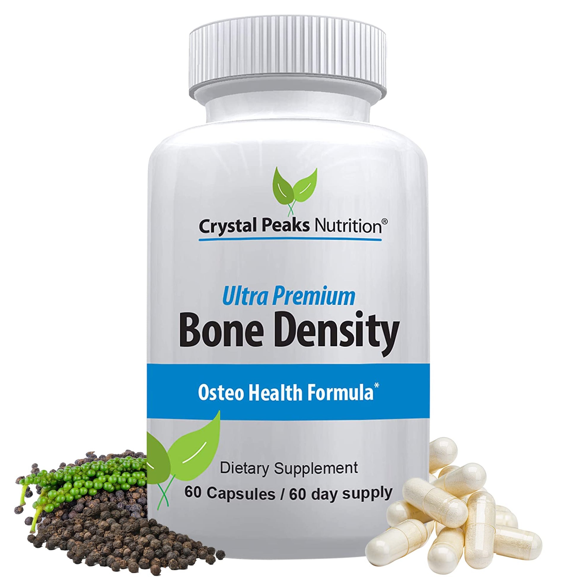 Crystal Peaks Nutrition Ultra Premium Bone Formula Calcium Carbonate with Vitamin K2 & D3 Capsule, 60 Capsules