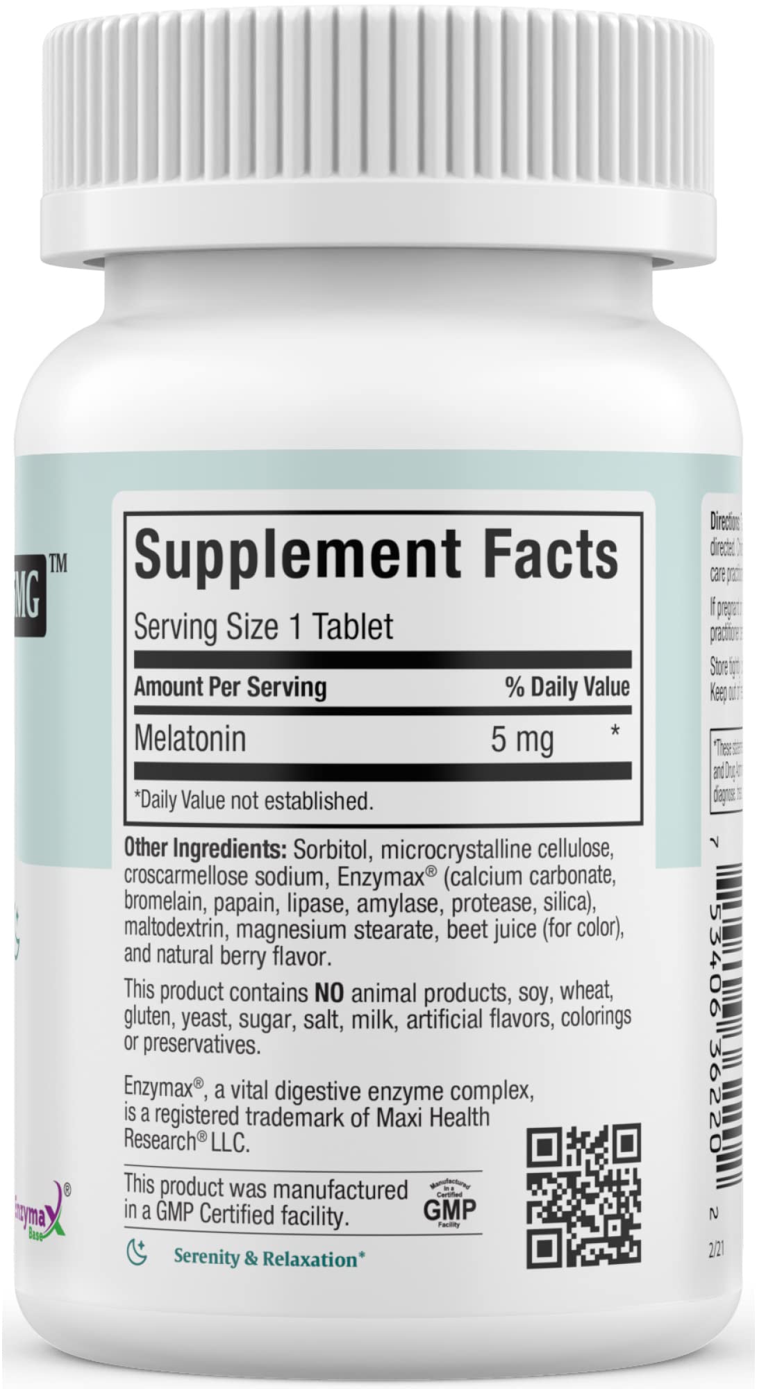 Maxi Health Melatonin 5mg Extra-Strength Fast Acting Chewables, 200 Count