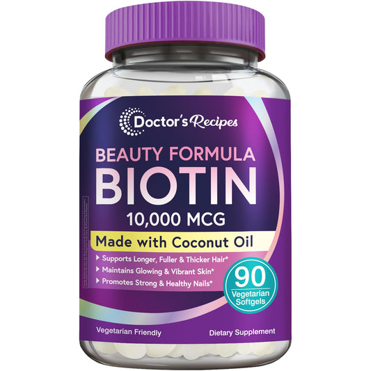 Doctor's Recipes Biotin 10,000 mcg Softgels 90 Count