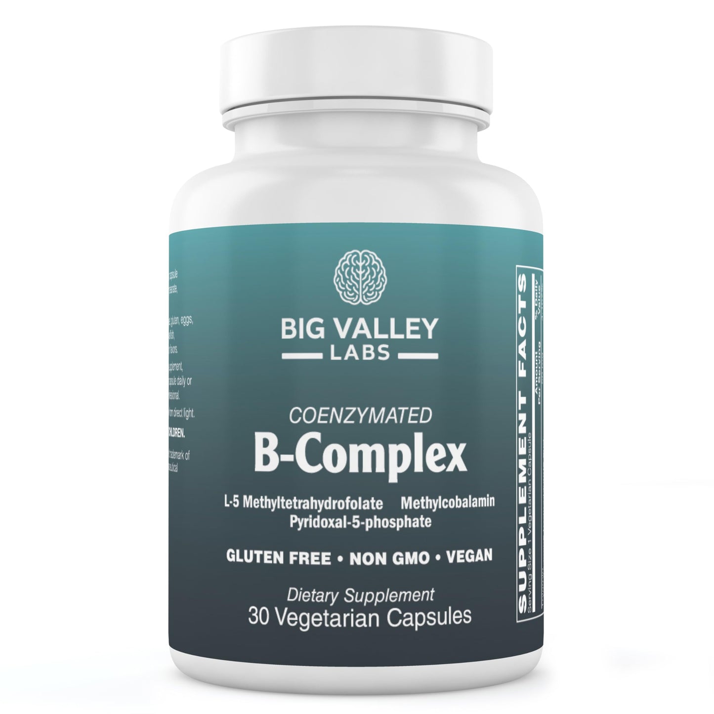 Big Valley Labs Methylated B-Complex Vitamin Capsules – Activated Coenzymated B-Complex with Methyl B12, Methylfolate & P5P – High-Absorption Methyl B Vitamins – Vegan, Non-GMO, 30 Capsules