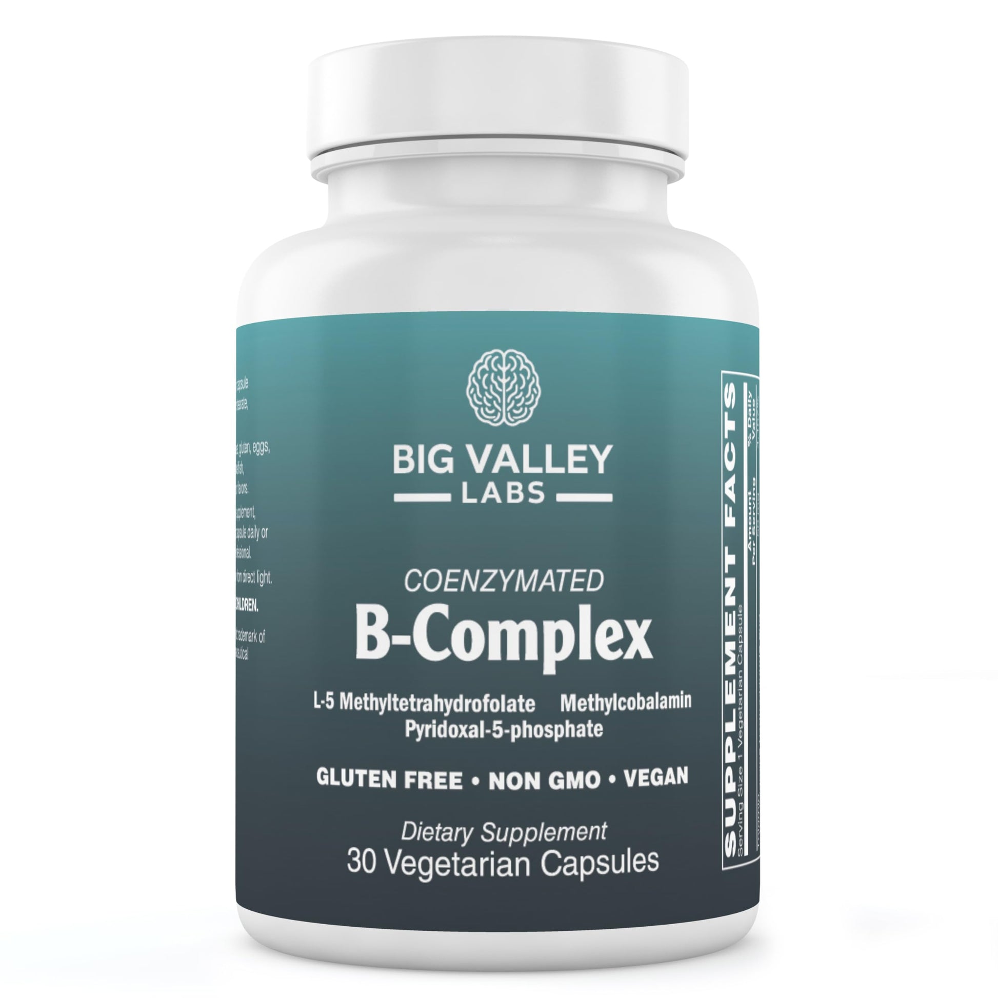 Big Valley Labs Methylated B-Complex Vitamin Capsules – Activated Coenzymated B-Complex with Methyl B12, Methylfolate & P5P – High-Absorption Methyl B Vitamins – Vegan, Non-GMO, 30 Capsules