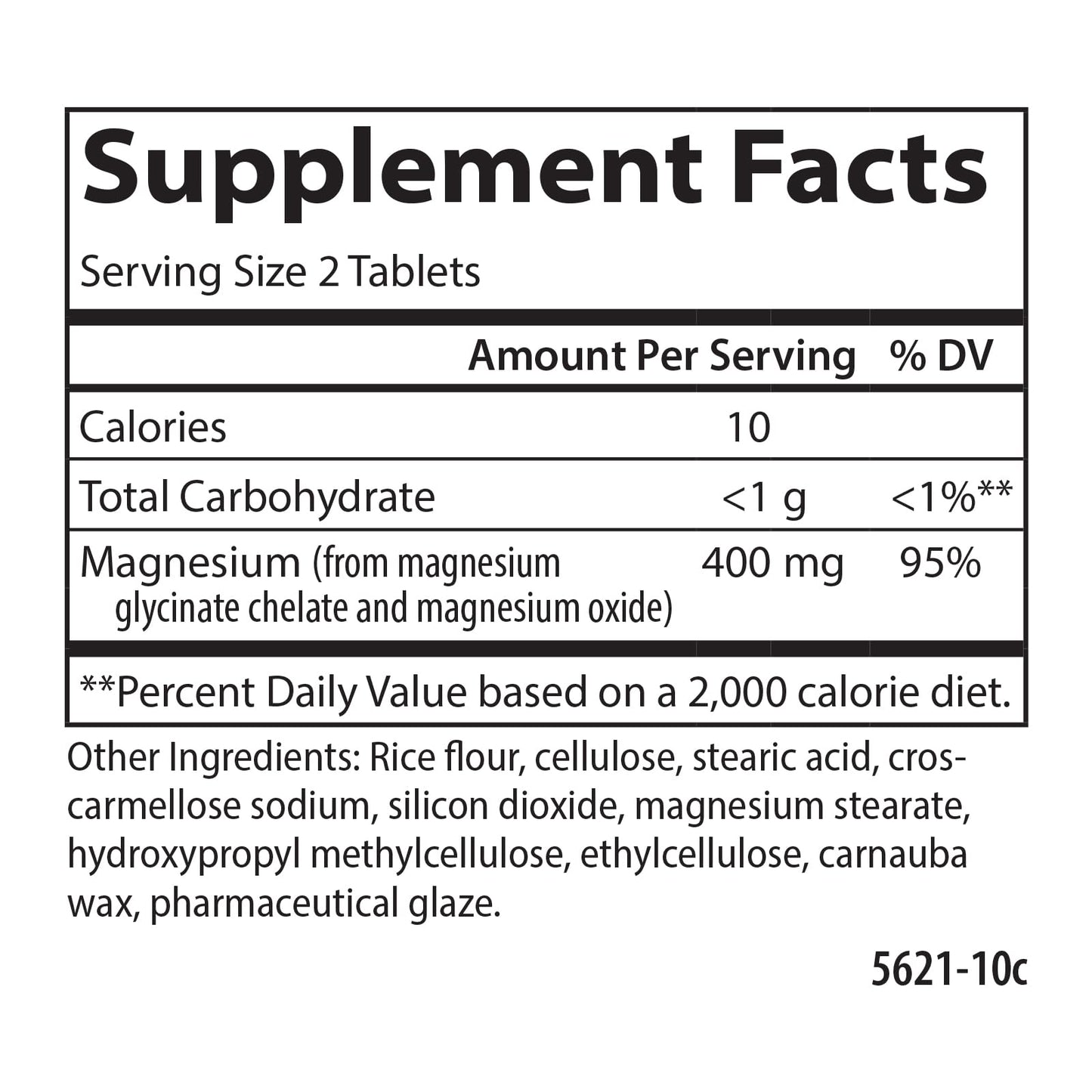 Carlson Chelated Magnesium Glycinate 400 mg Tablet, 120 Tablets