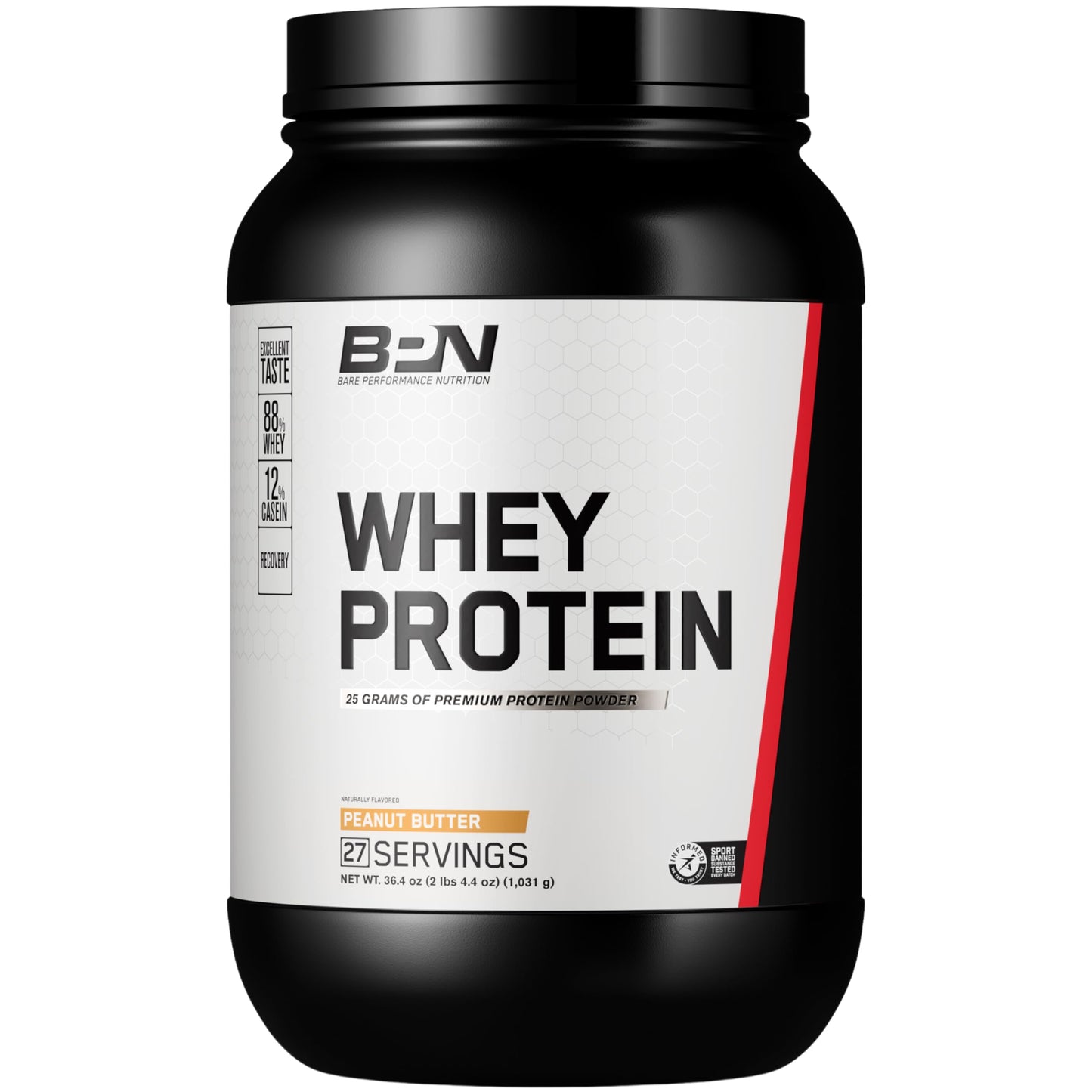 BARE PERFORMANCE NUTRITION BPN Whey Peanut Butter Protein + Creatine Powder, 30 Serving Bundle