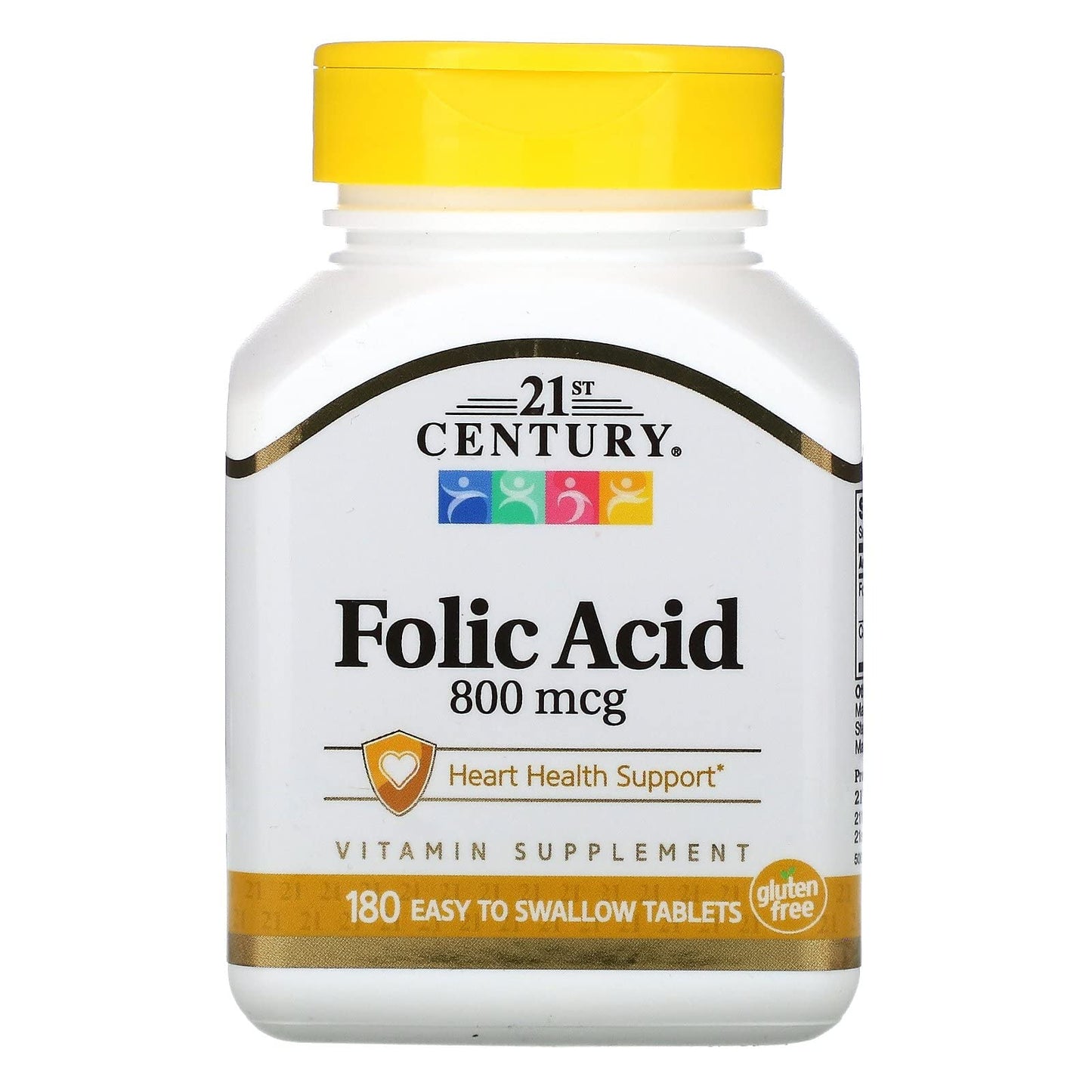 21st Century HealthCare Folic Acid 800mcg Tablet, 180 Tablets