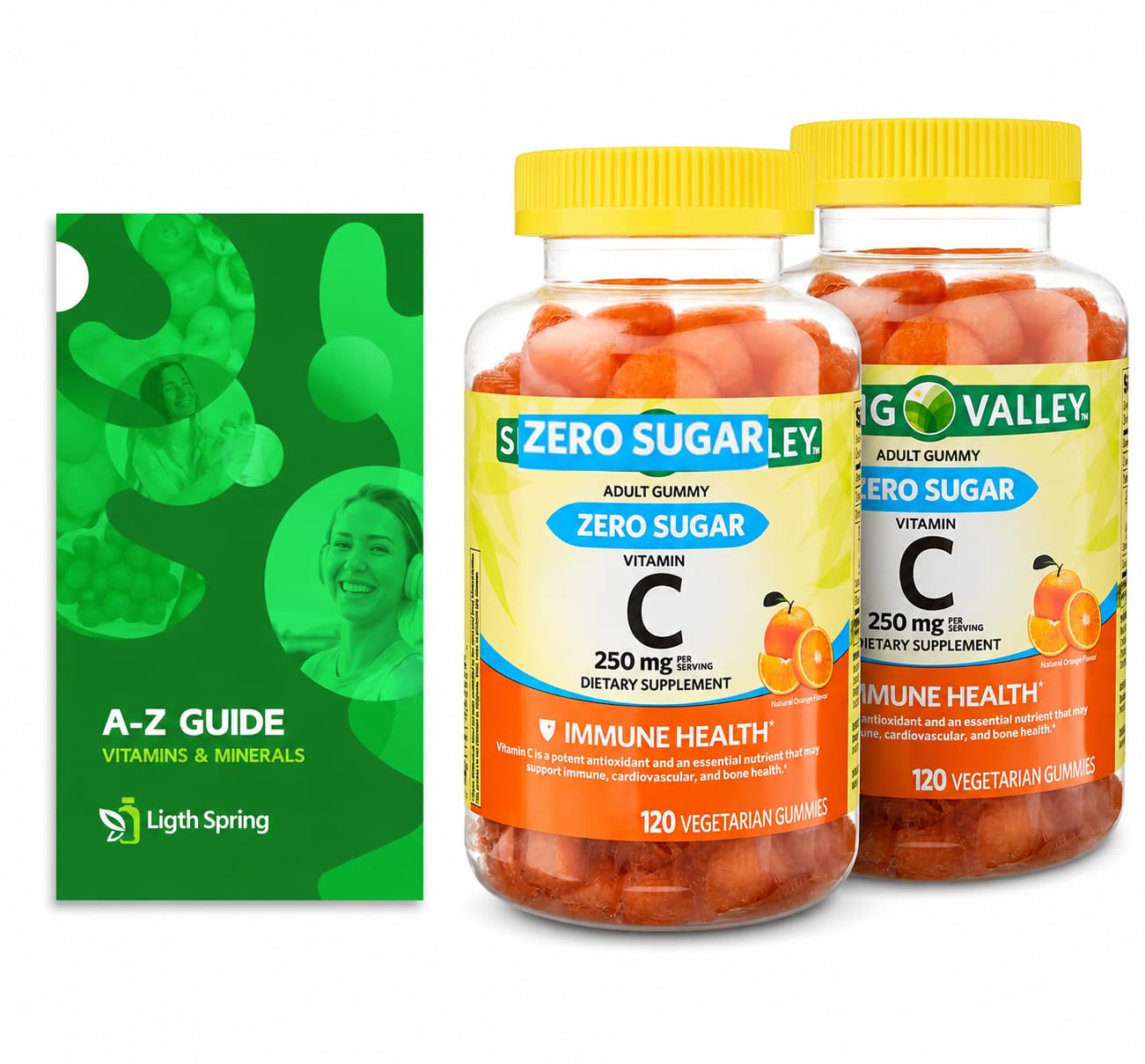 LightSpring Zero Sugar Vitamin C Gummies 120 Count
