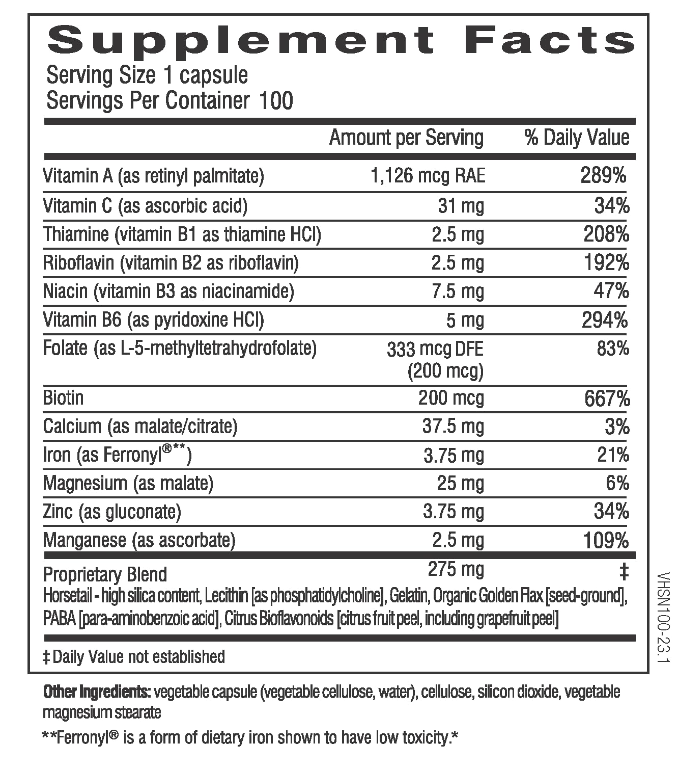 Doctor Wilson's Original Formulations Dr. Wilson's Hair, Skin & Nails Plus Formula 100 Capsules