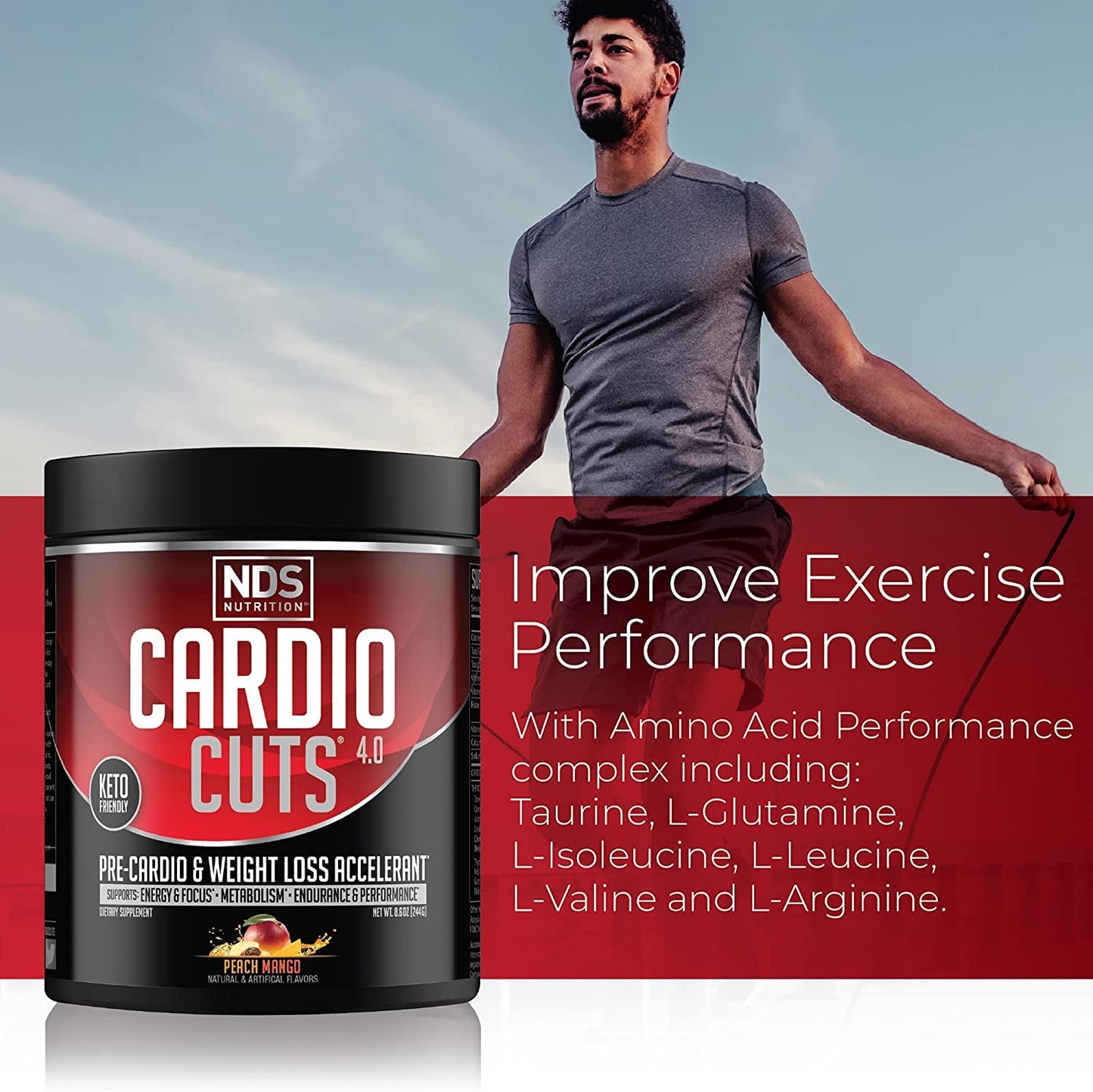 NDS Nutrition Cardio Cuts 4.0 - Peach Mango Powder, 8.6 Ounce