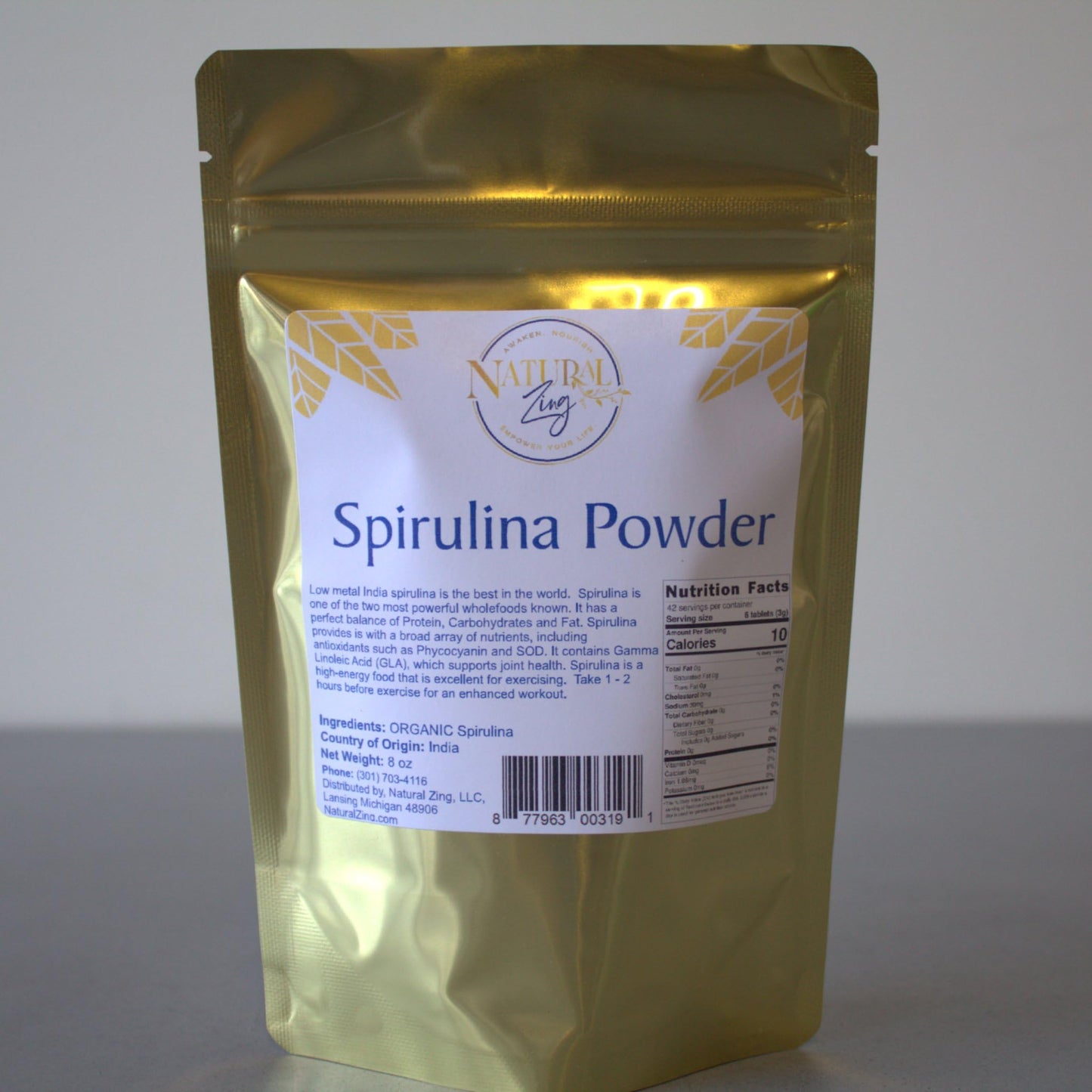 NaturalZing Spirulina Powder 8.01 oz