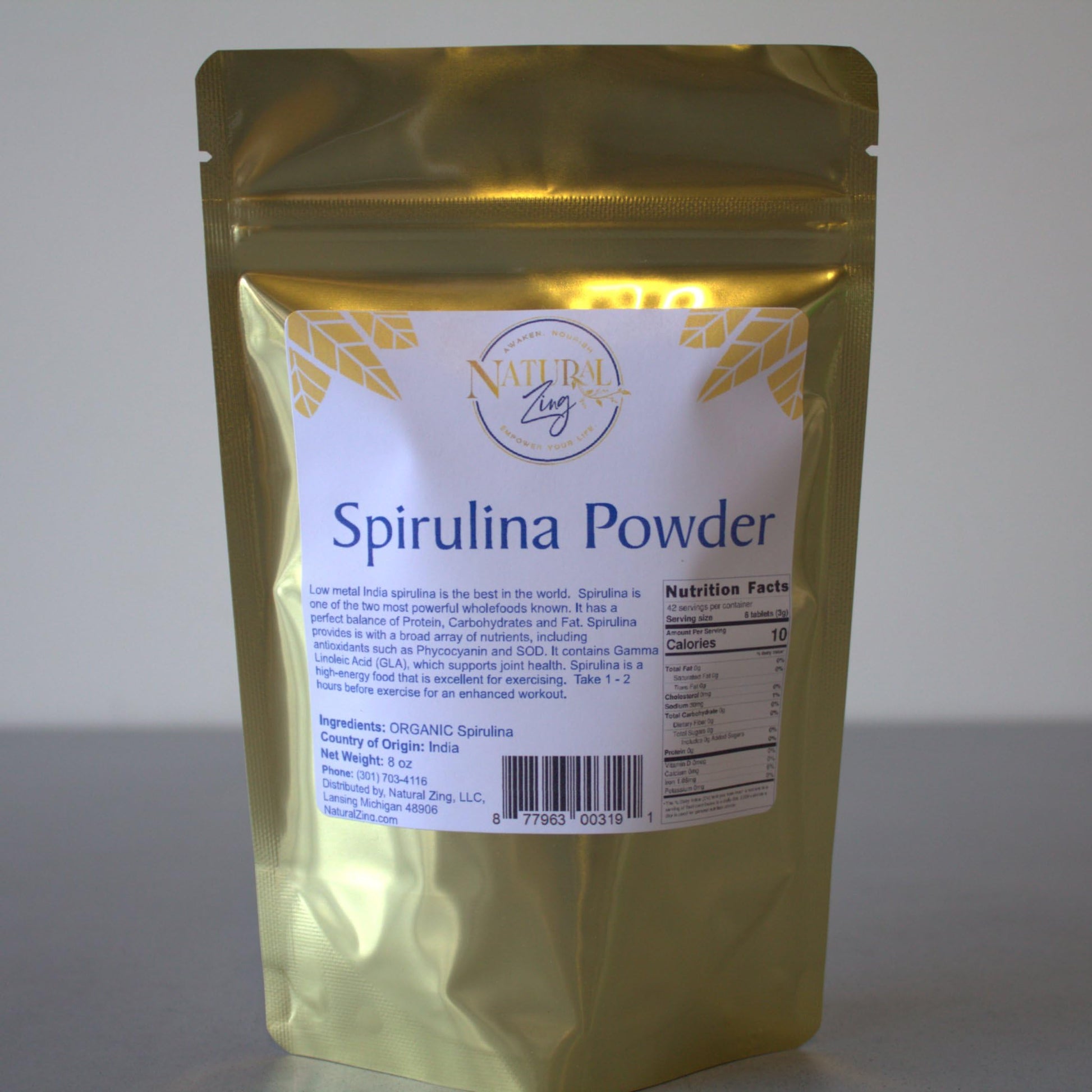 NaturalZing Spirulina Powder 8.01 oz