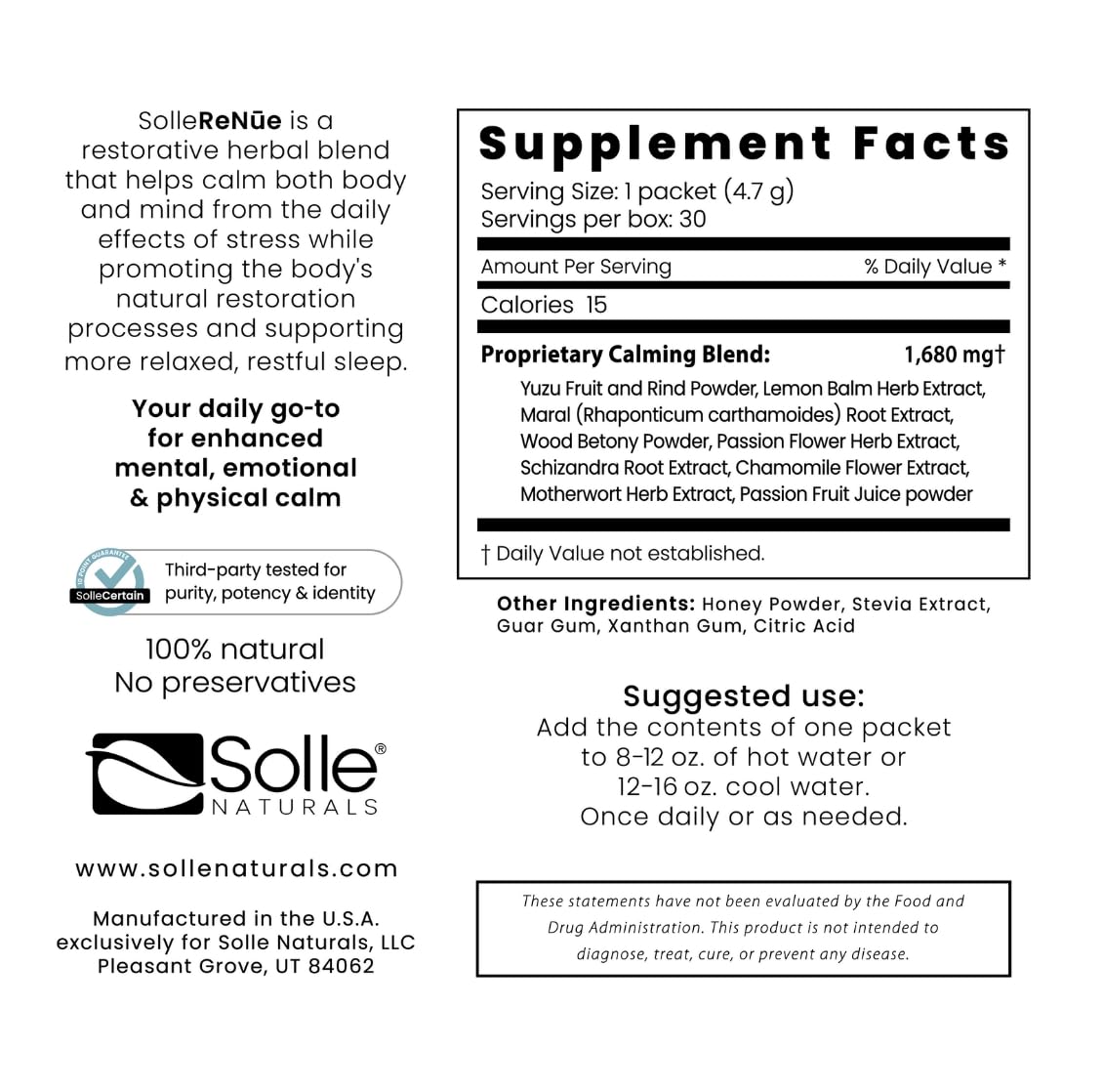 Solle Naturals Solle ReNue Powder 30 Count
